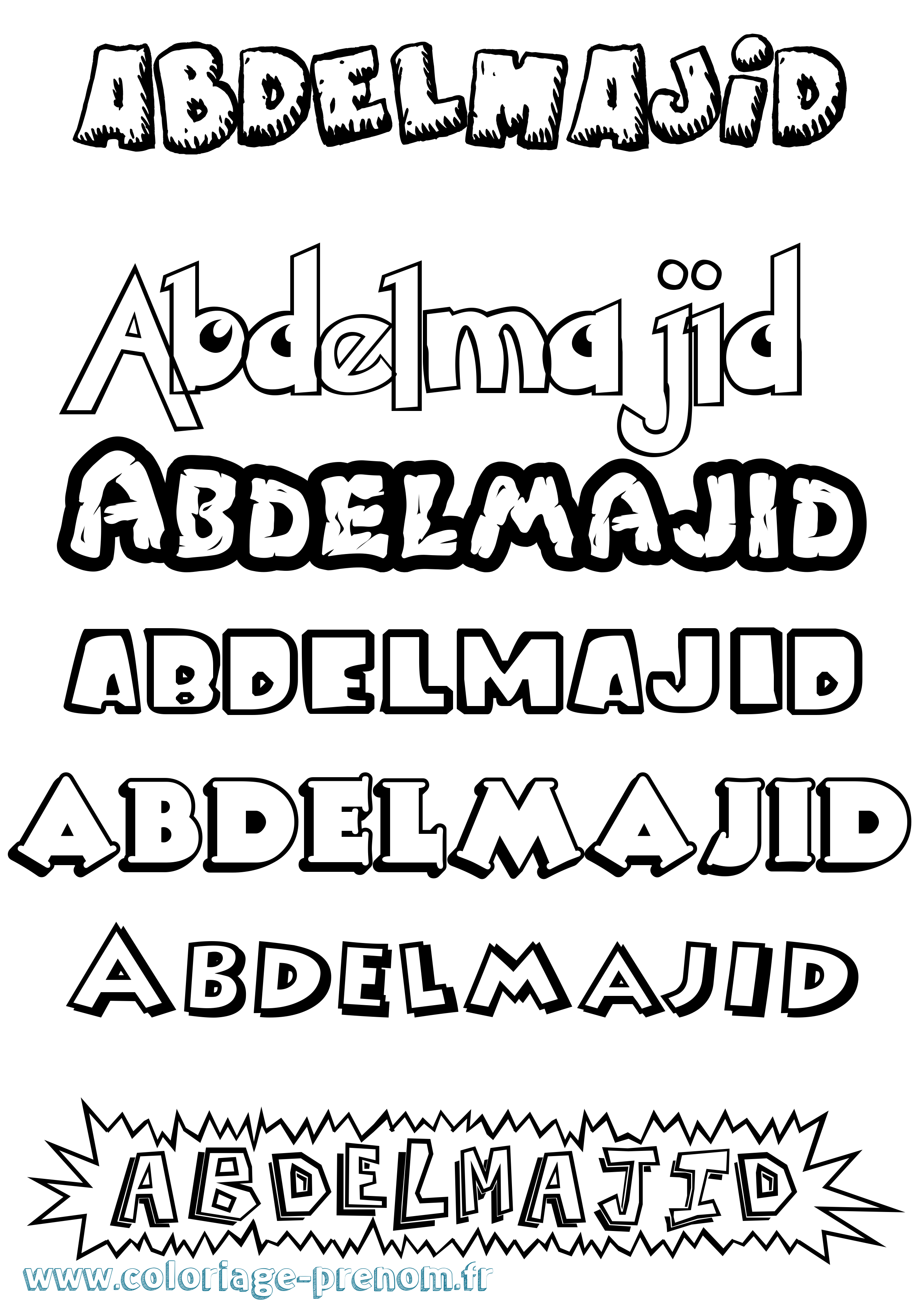 Coloriage prénom Abdelmajid Dessin Animé