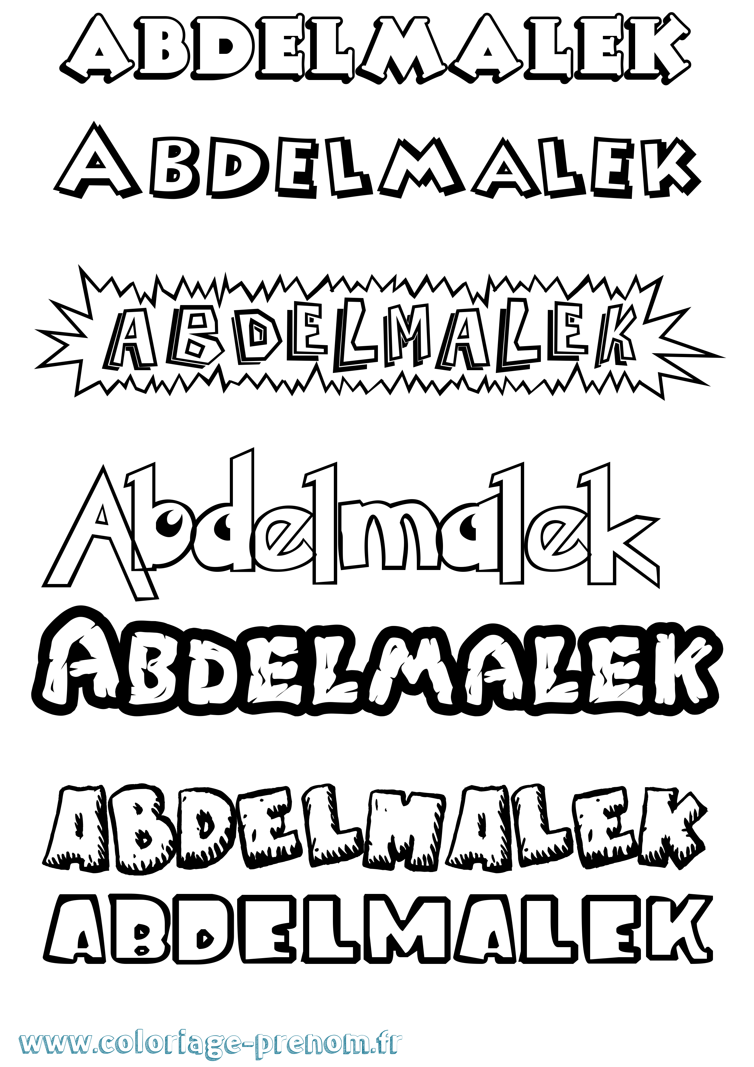 Coloriage prénom Abdelmalek Dessin Animé
