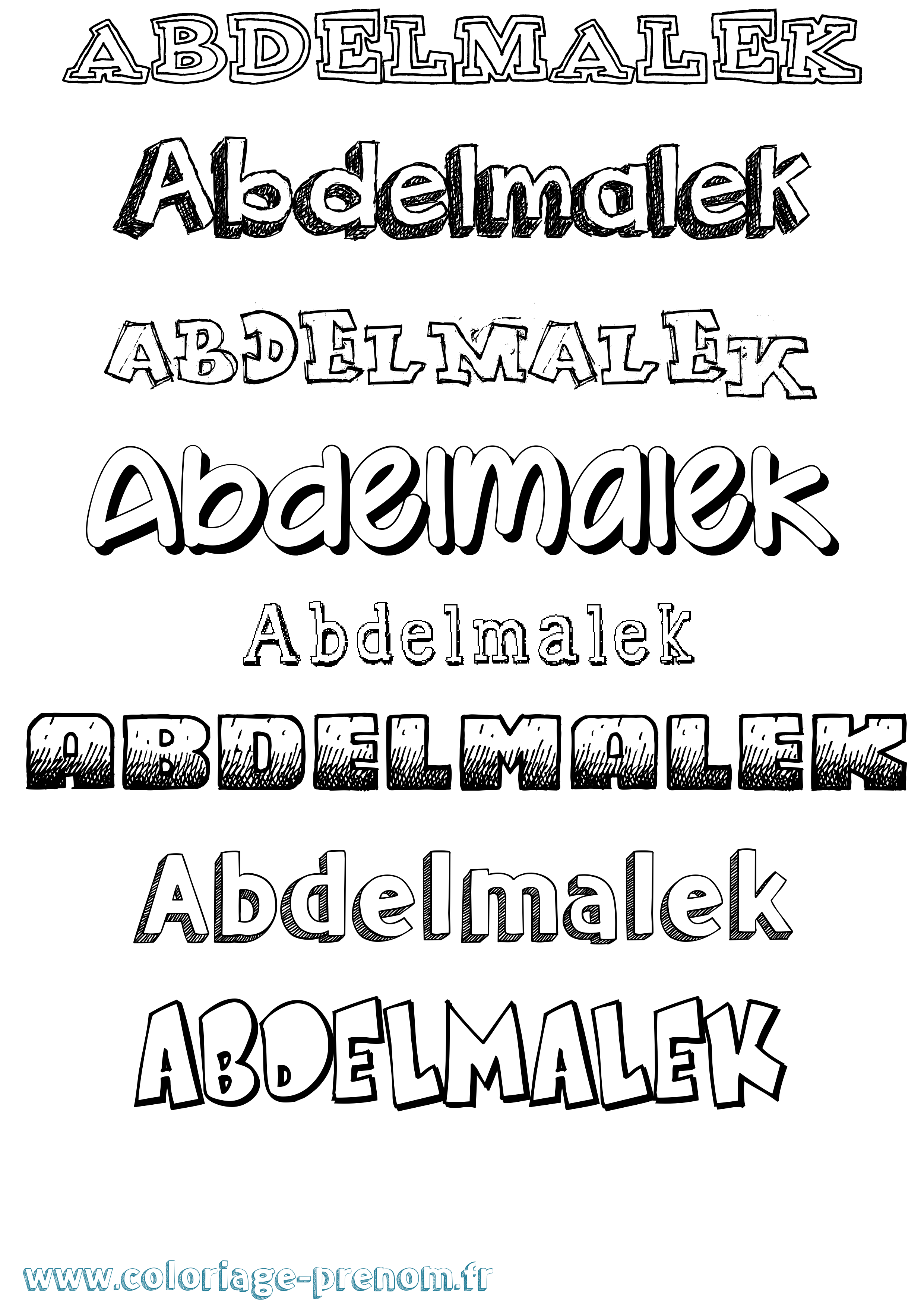 Coloriage prénom Abdelmalek Dessiné