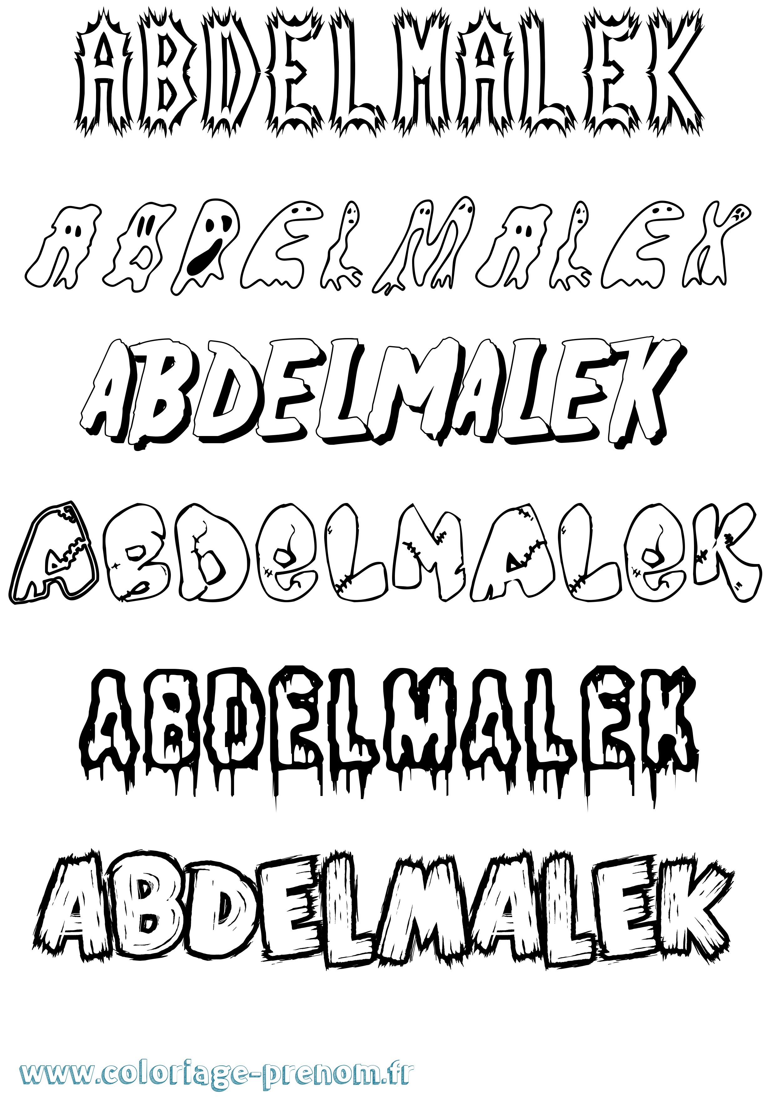 Coloriage prénom Abdelmalek Frisson