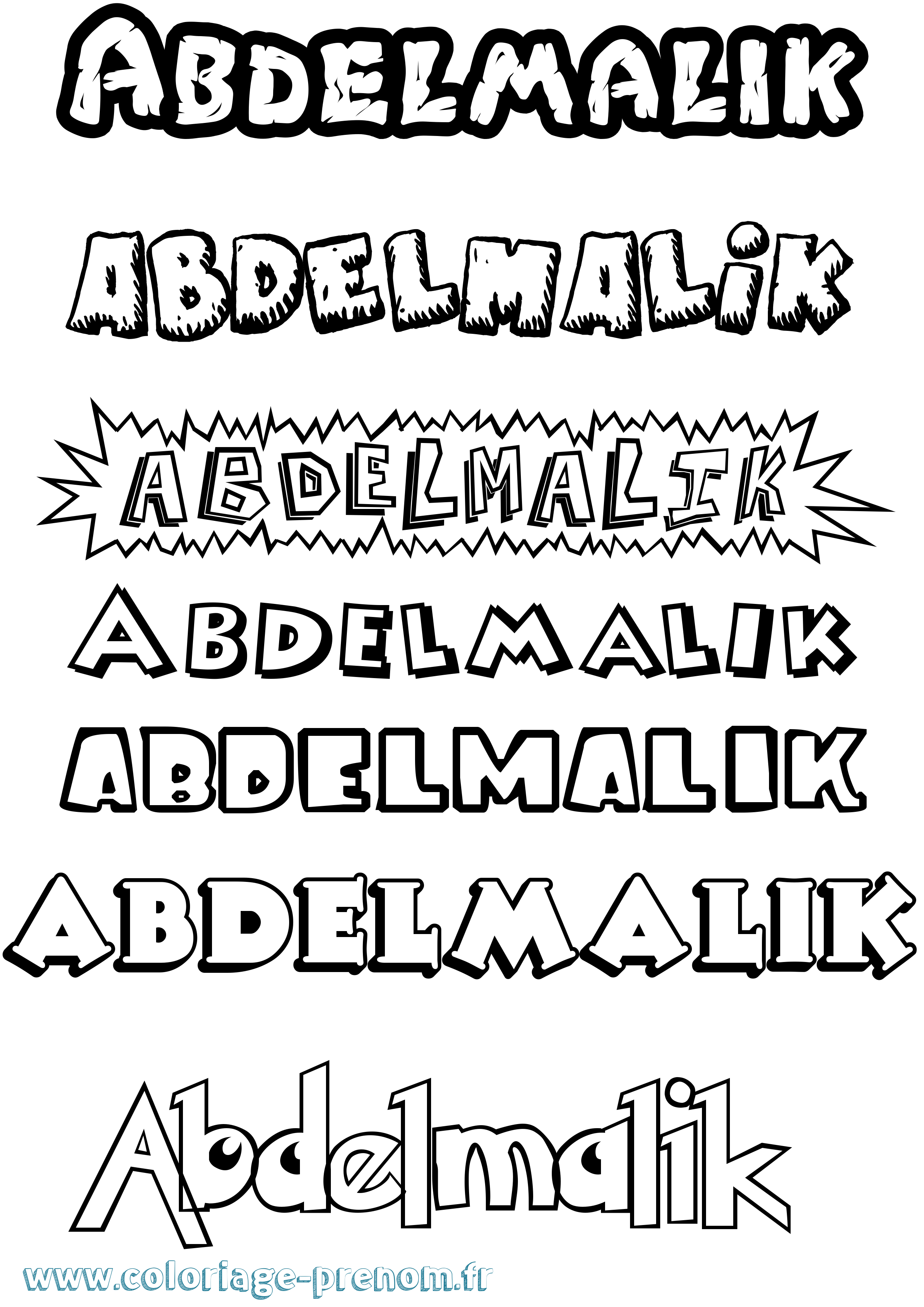 Coloriage prénom Abdelmalik Dessin Animé