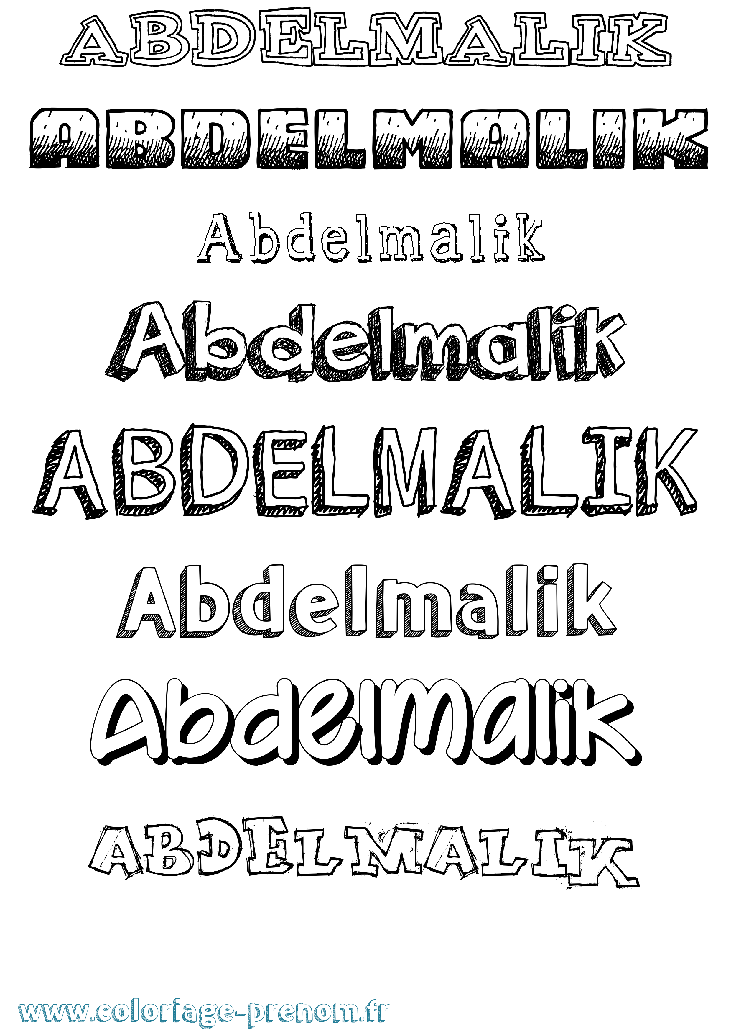 Coloriage prénom Abdelmalik Dessiné