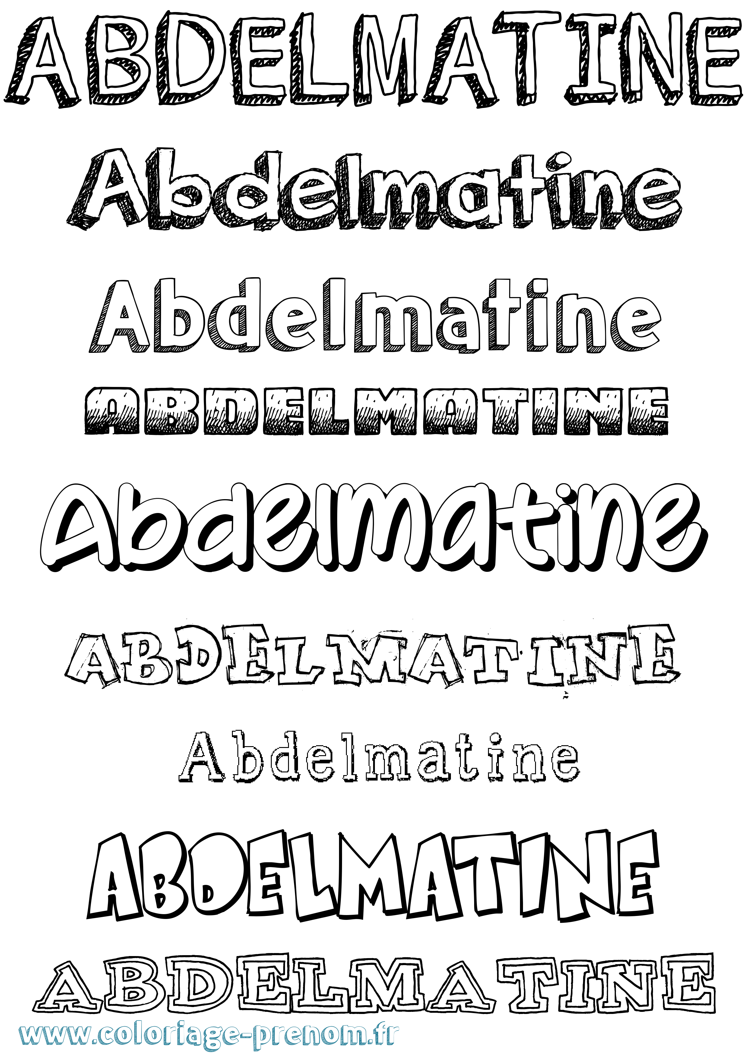 Coloriage prénom Abdelmatine