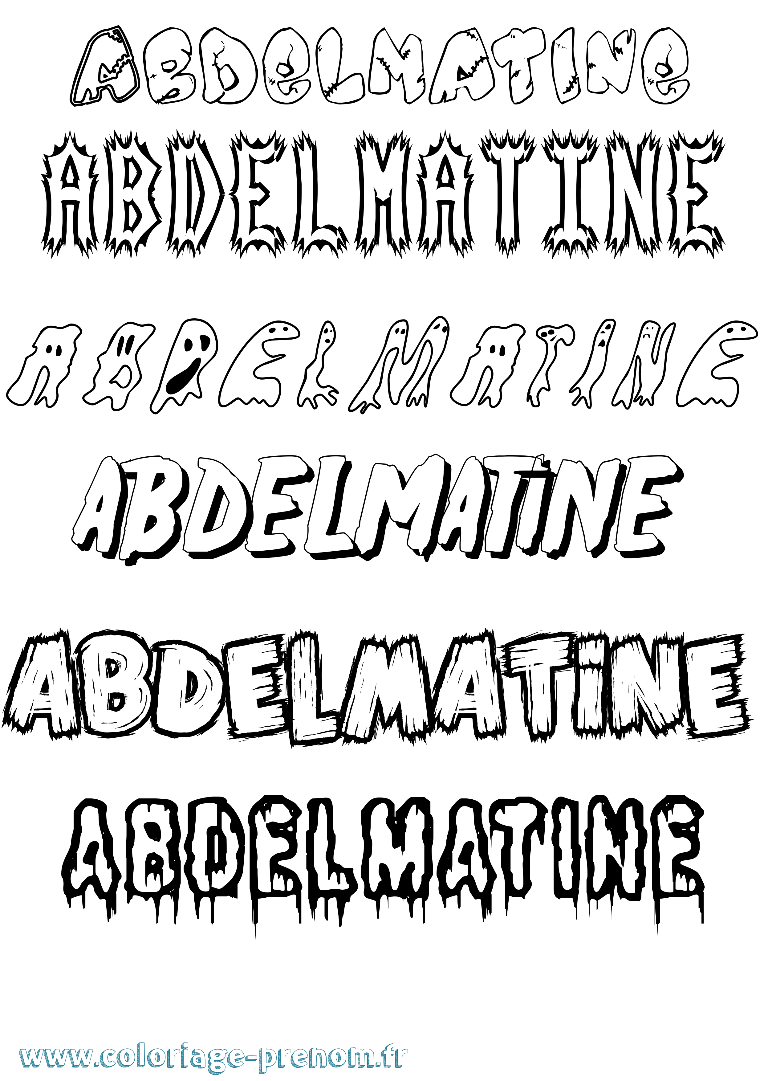 Coloriage prénom Abdelmatine