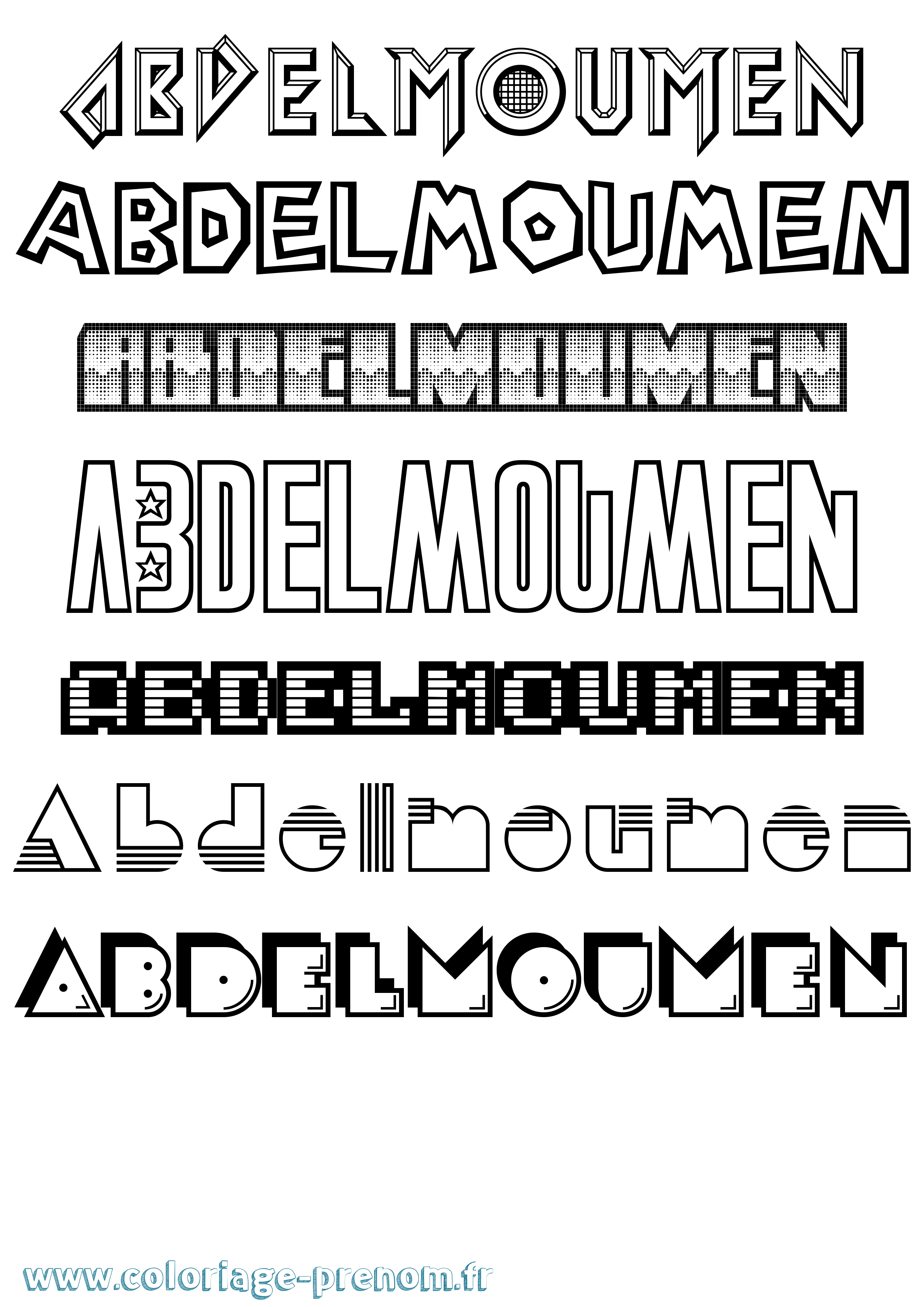 Coloriage Abdelmoumen Jeux Vidéos Coloriage prénom Abdelmoumen Jeux Vidéos