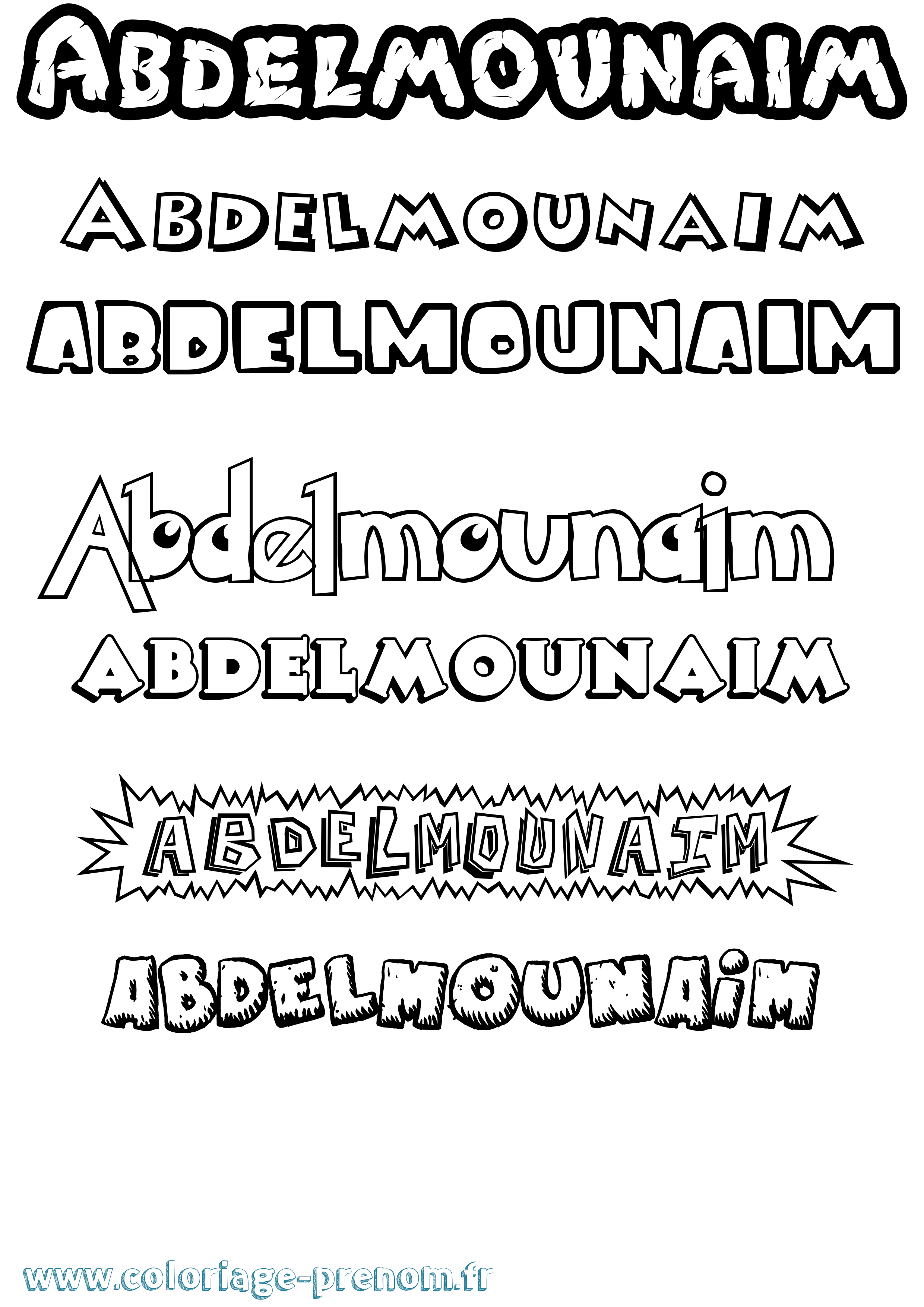 Coloriage prénom Abdelmounaim Dessin Animé