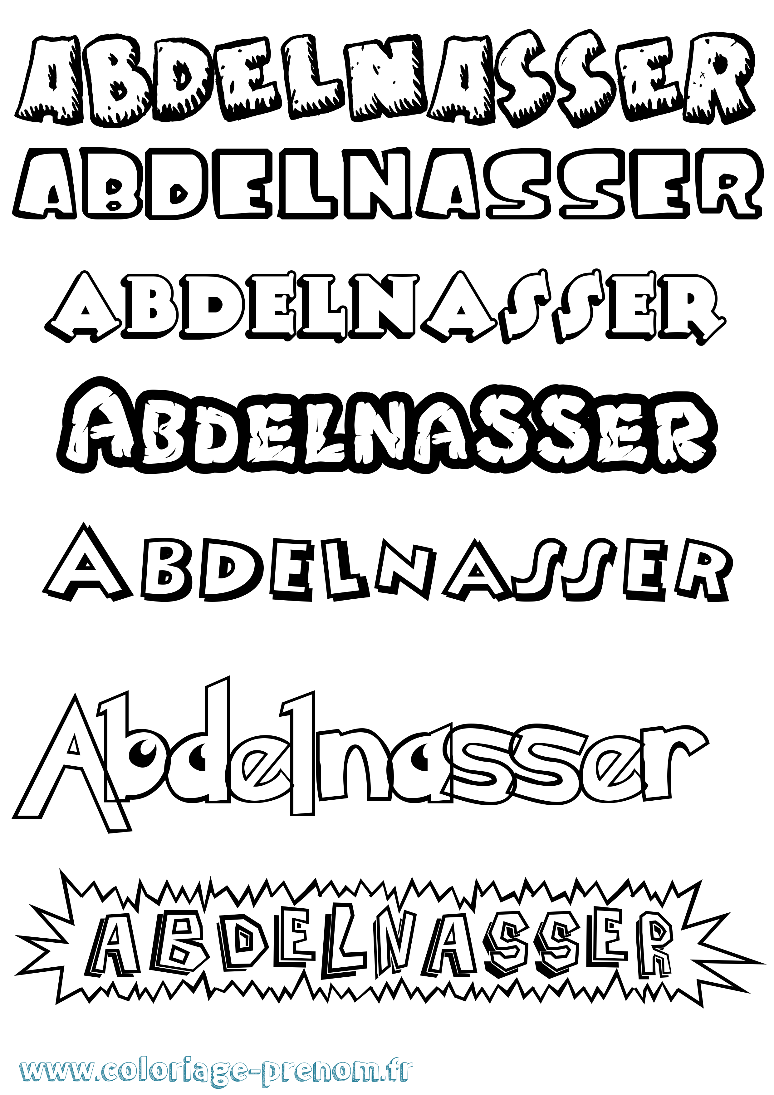 Coloriage prénom Abdelnasser Dessin Animé