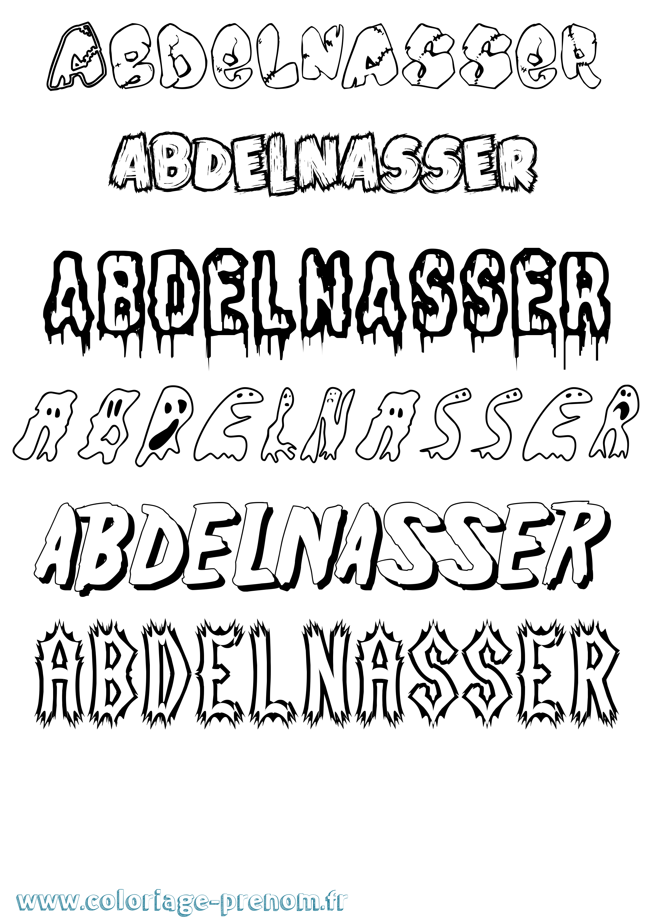Coloriage prénom Abdelnasser Frisson
