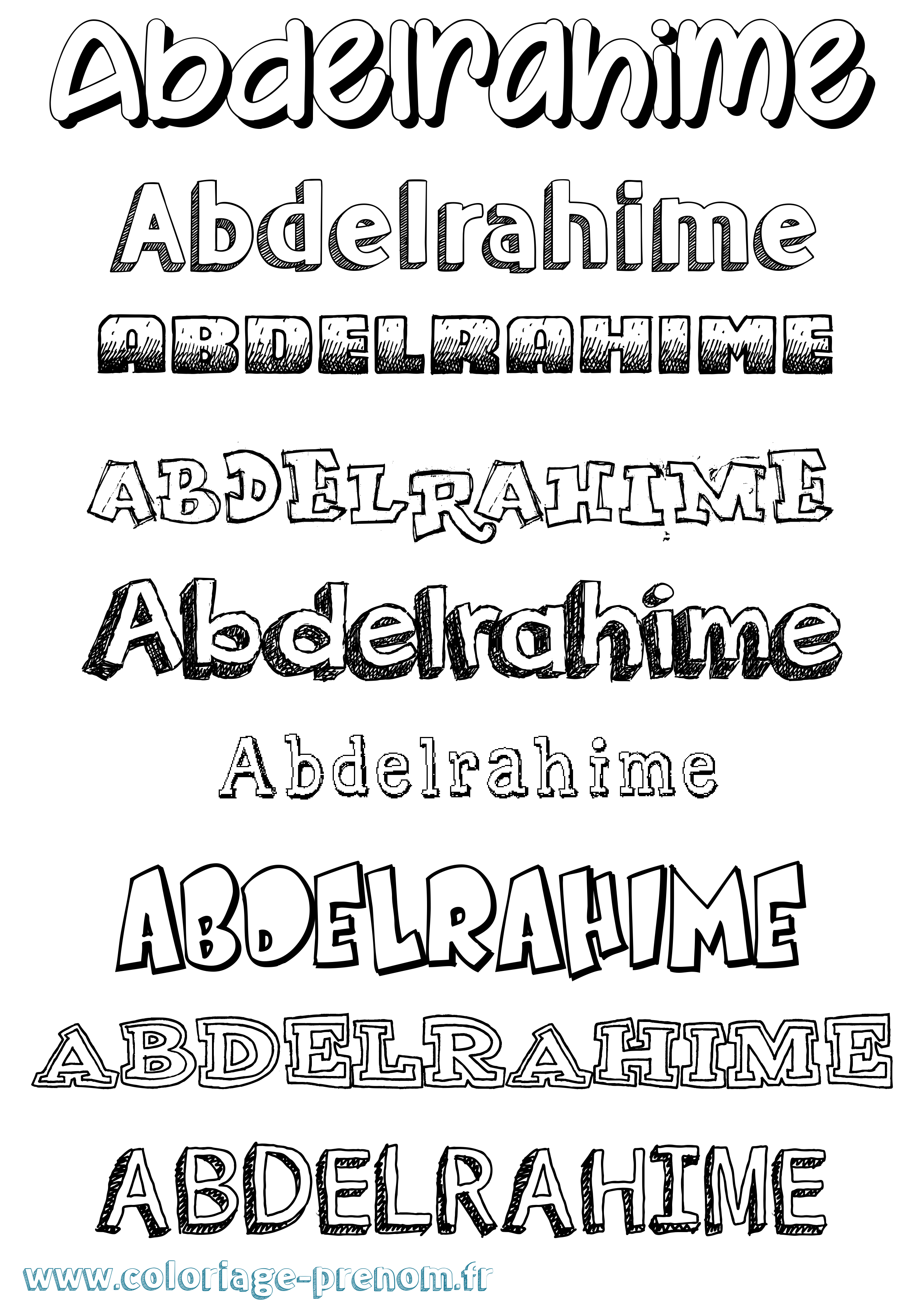 Coloriage prénom Abdelrahime Dessiné