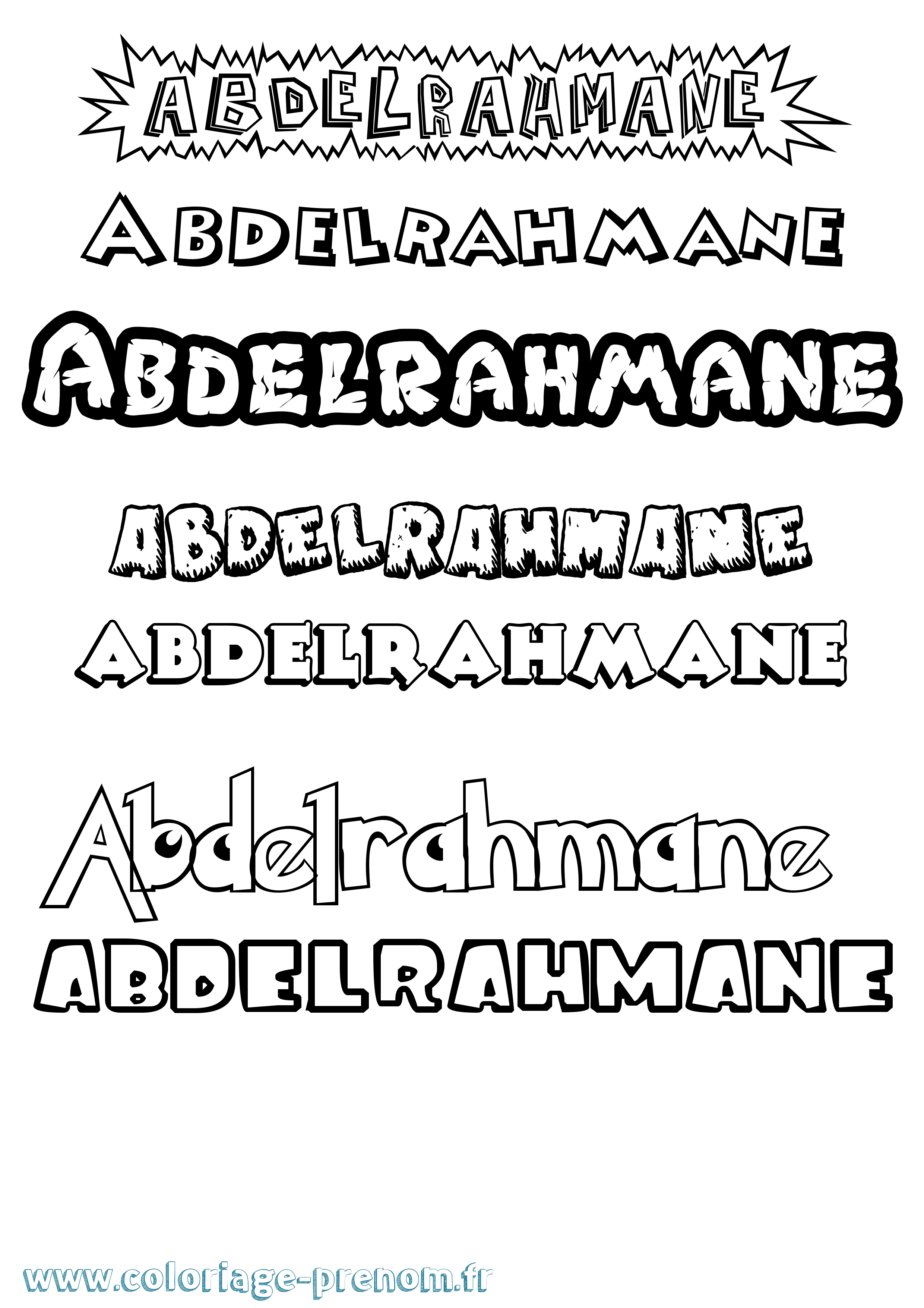 Coloriage prénom Abdelrahmane Dessin Animé