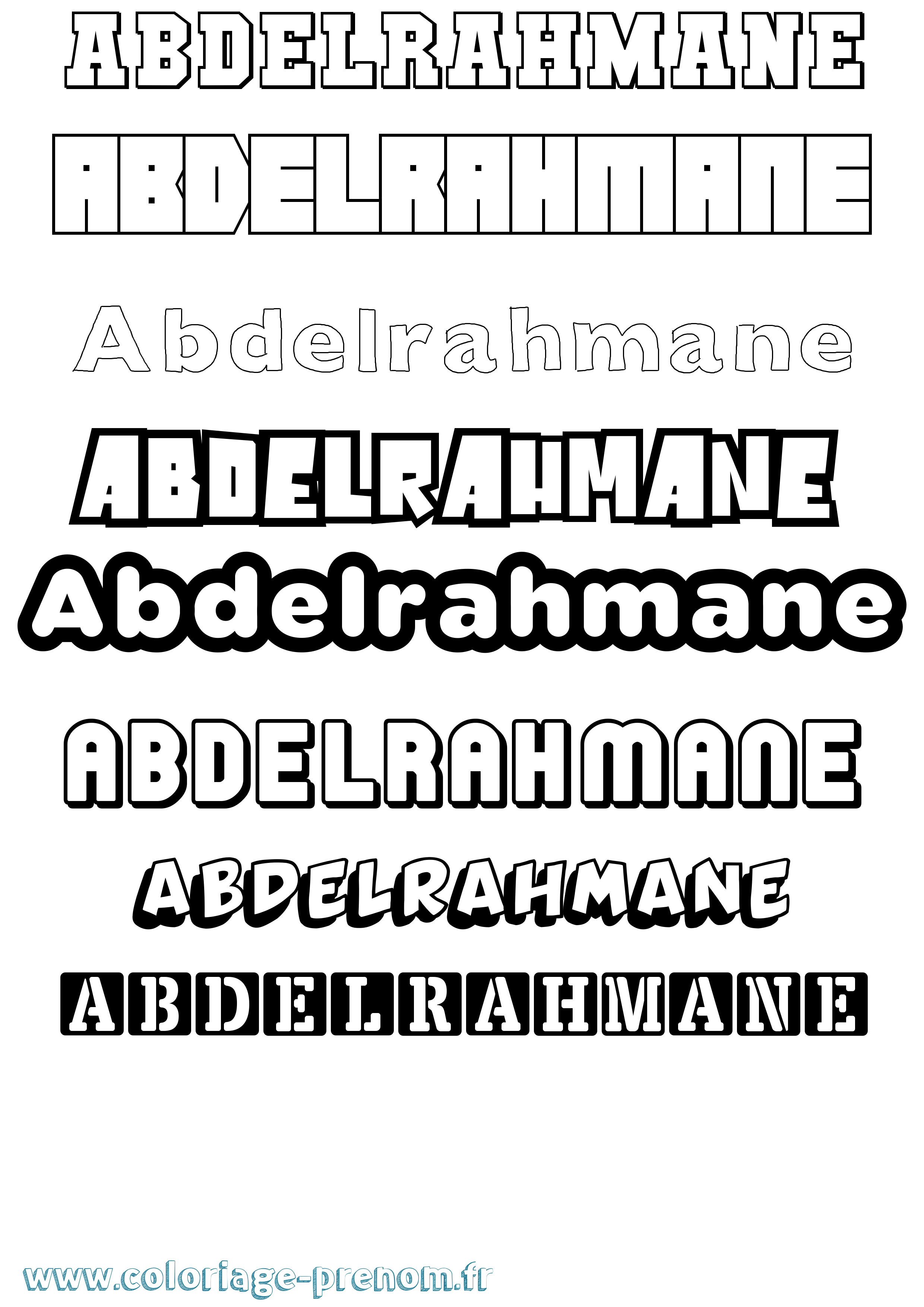 Coloriage prénom Abdelrahmane Simple