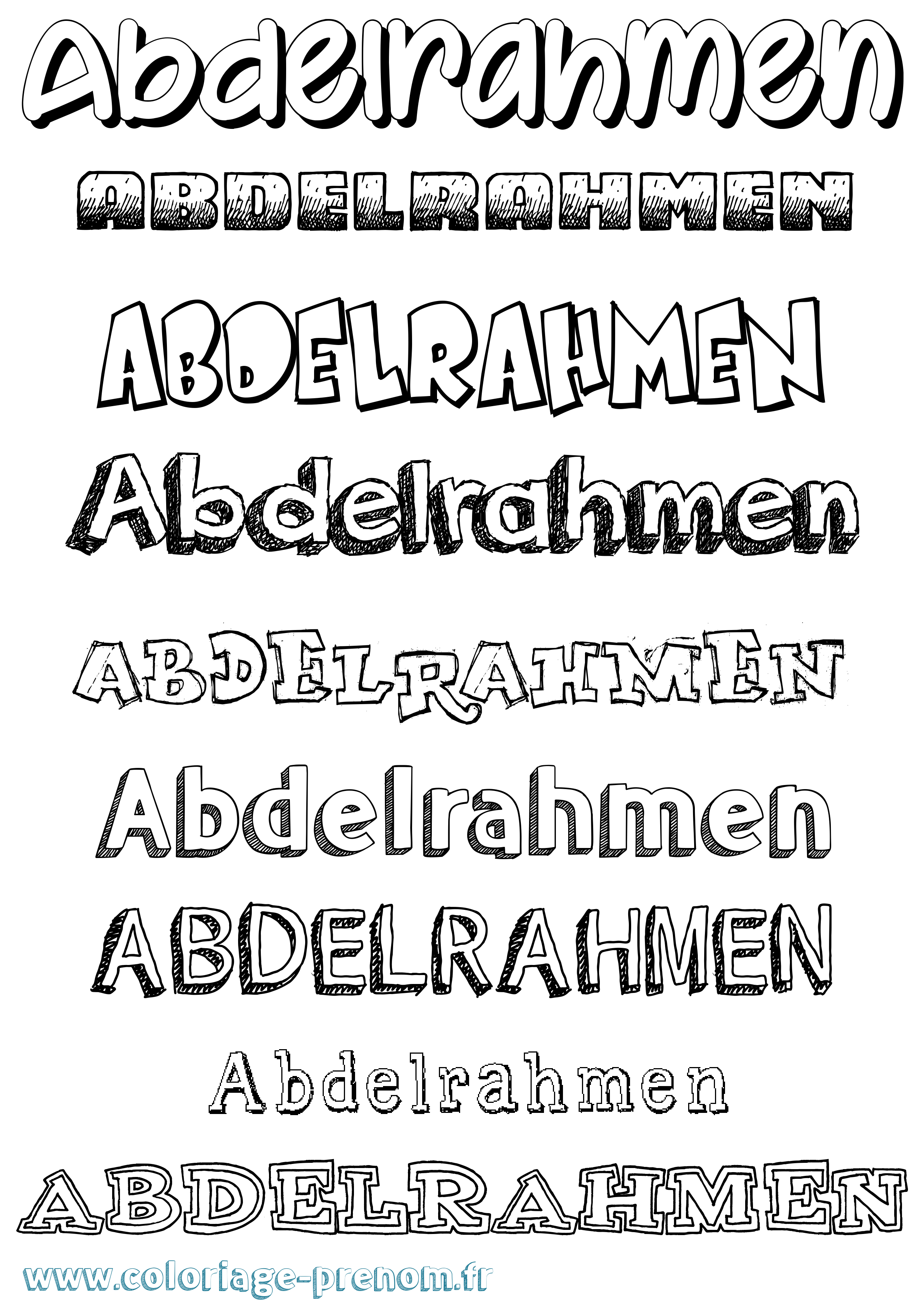 Coloriage prénom Abdelrahmen Dessiné