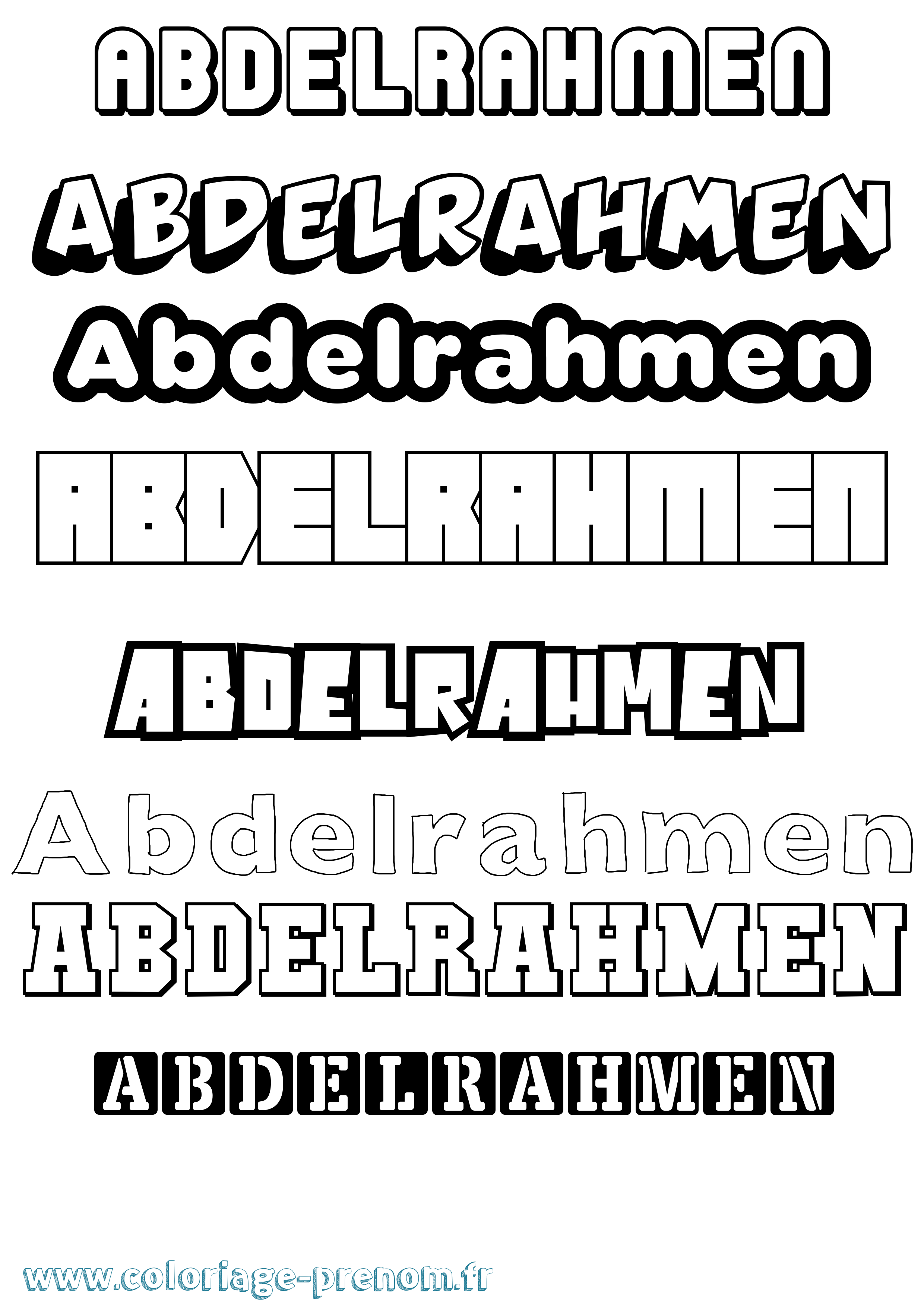 Coloriage prénom Abdelrahmen Simple