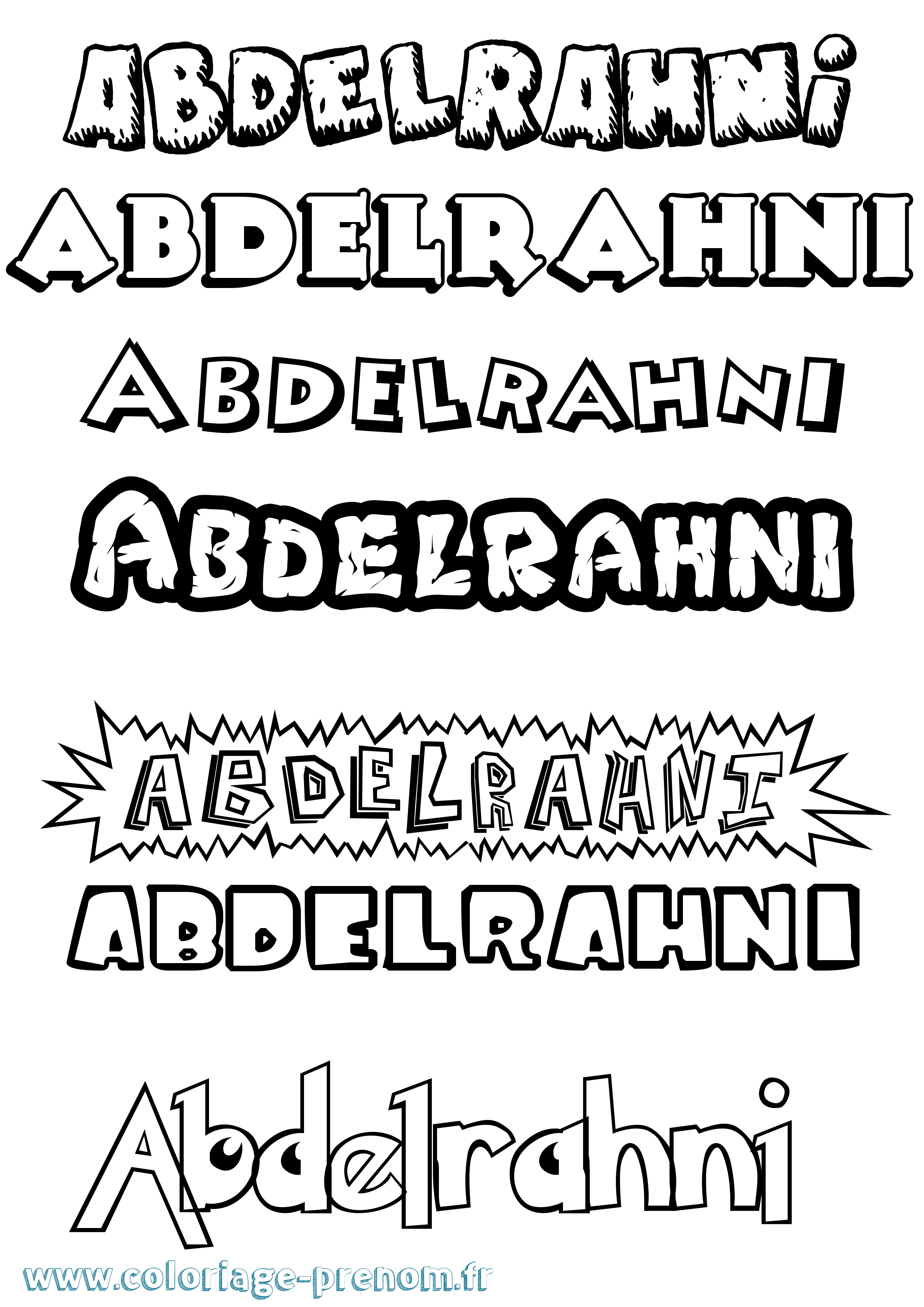 Coloriage prénom Abdelrahni Dessin Animé
