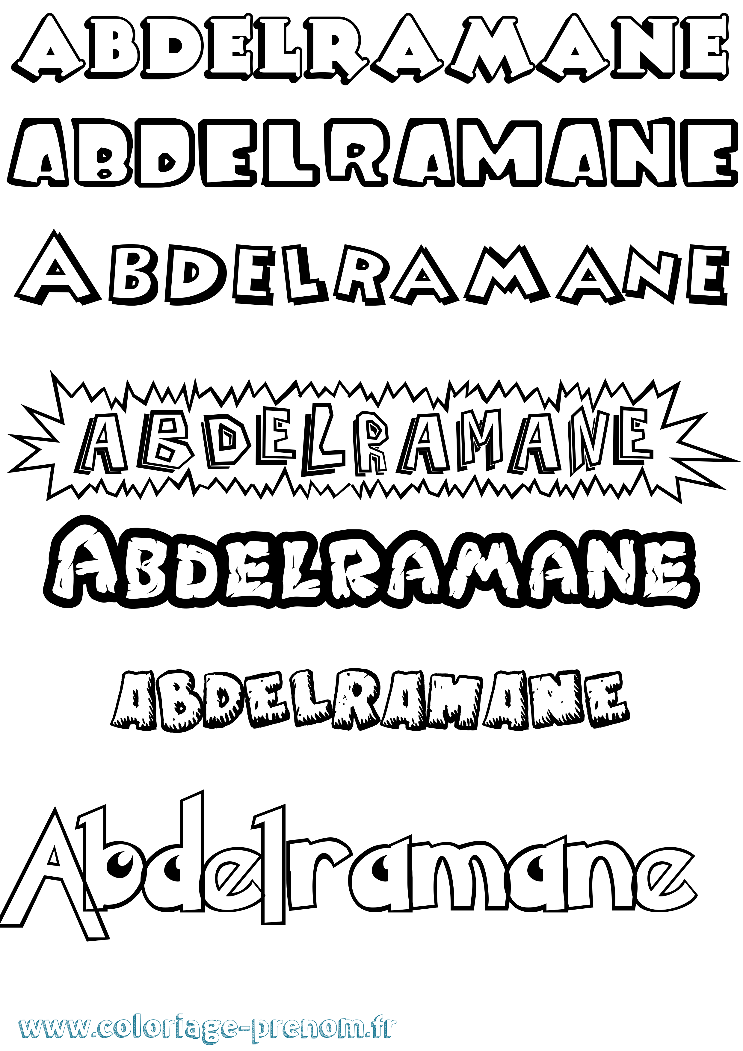Coloriage prénom Abdelramane Dessin Animé