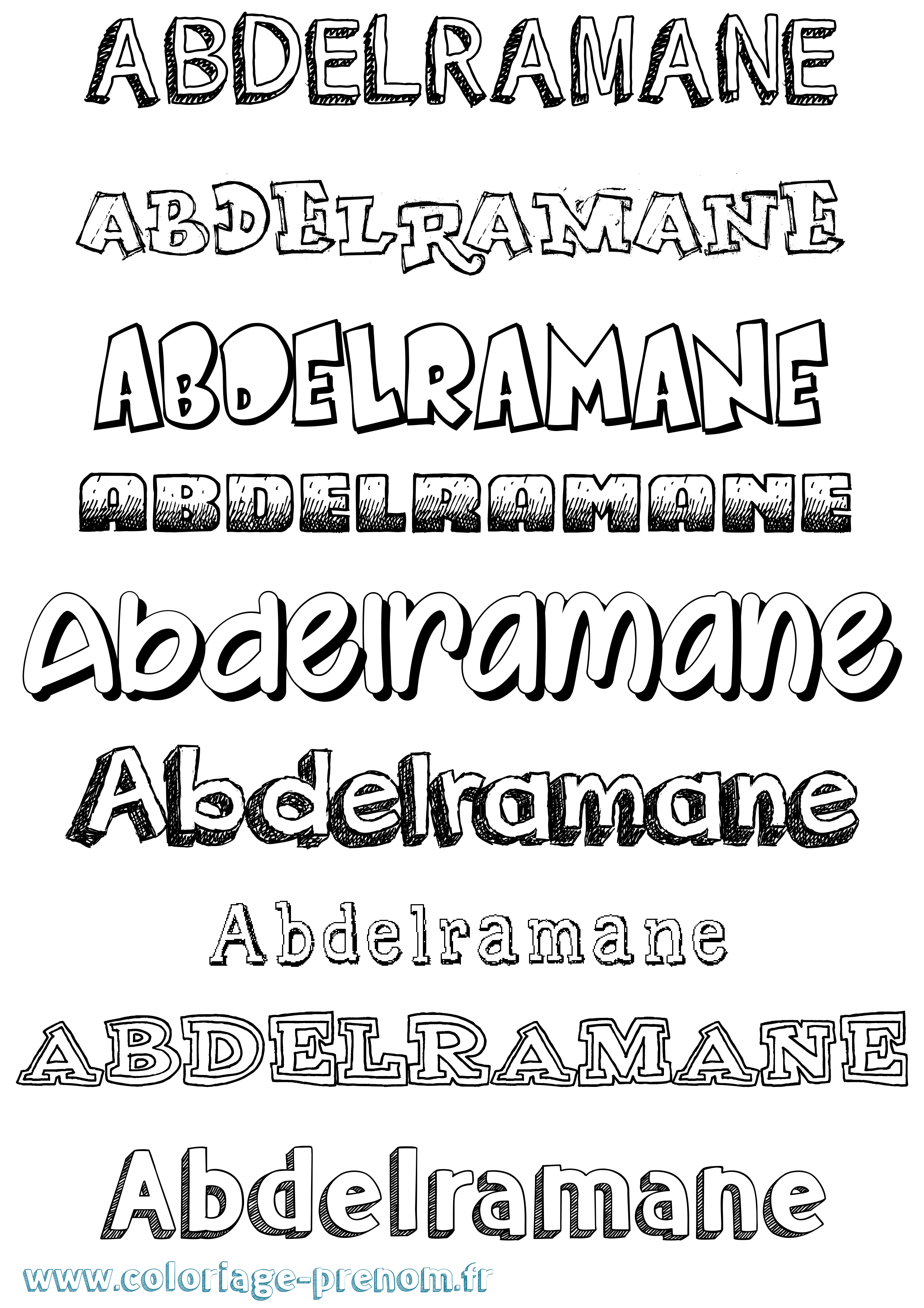 Coloriage prénom Abdelramane Dessiné