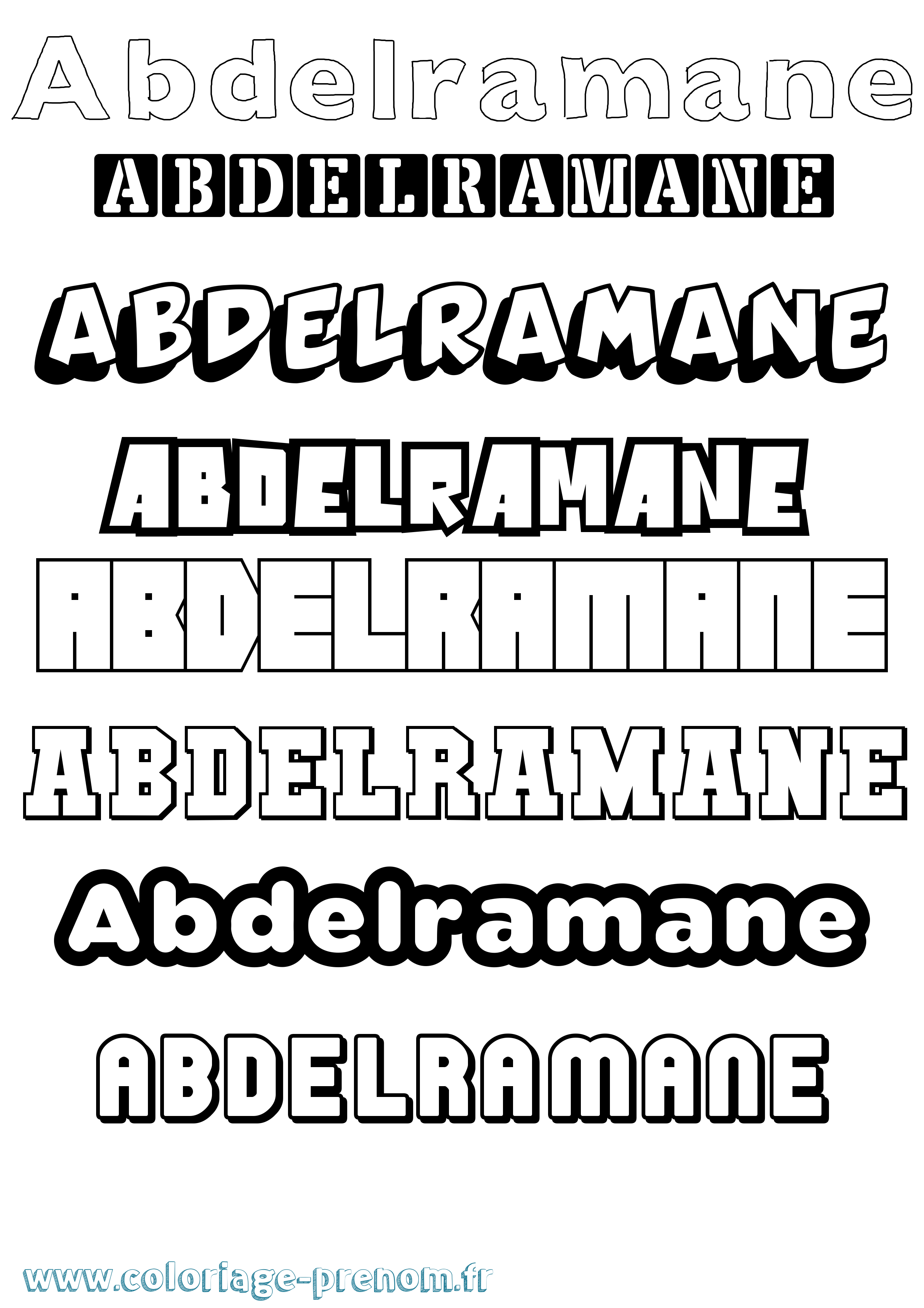 Coloriage prénom Abdelramane Simple