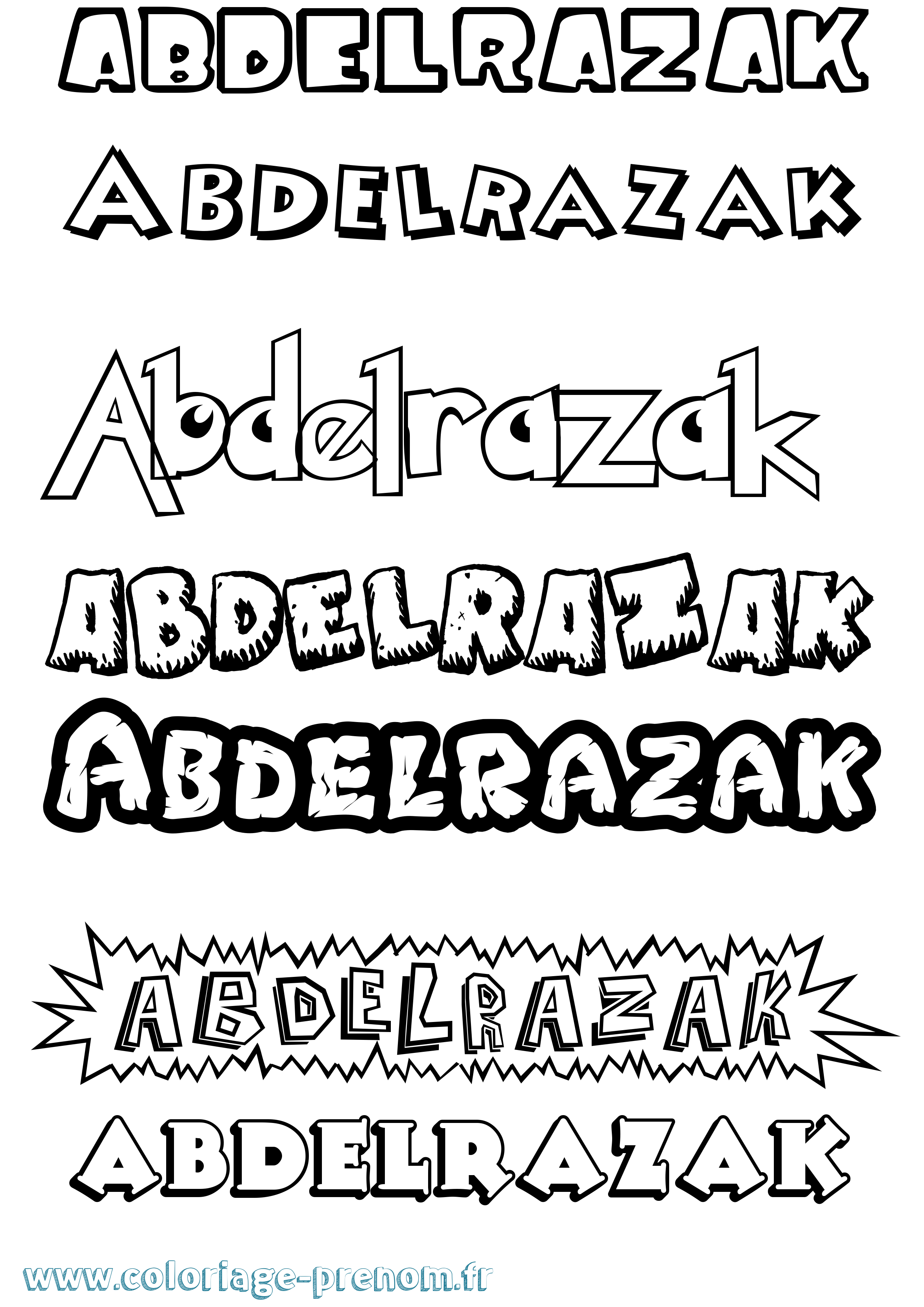 Coloriage Abdelrazak Dessin Animé Coloriage prénom Abdelrazak Dessin Animé