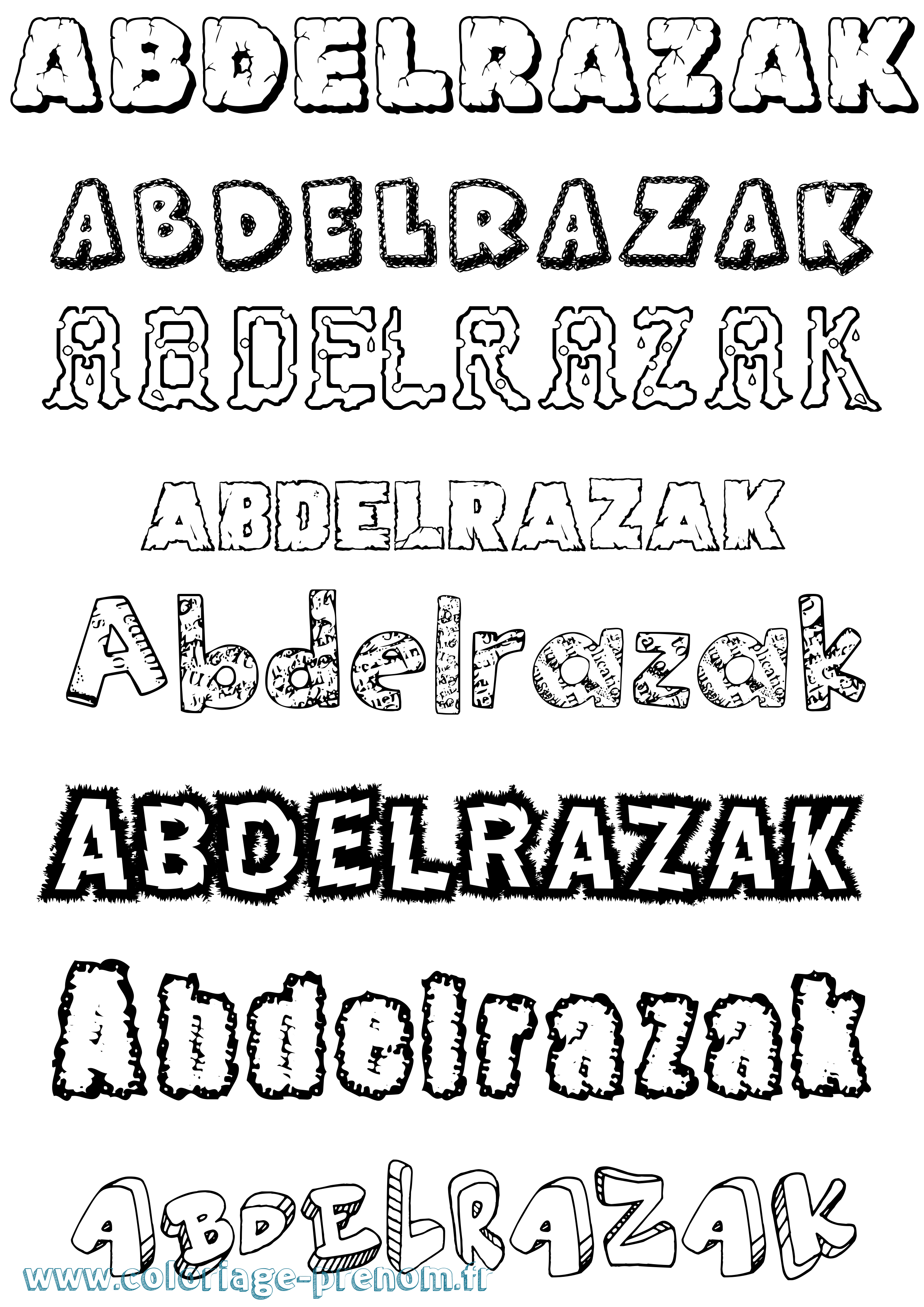 Coloriage Abdelrazak Destructuré Coloriage prénom Abdelrazak Destructuré