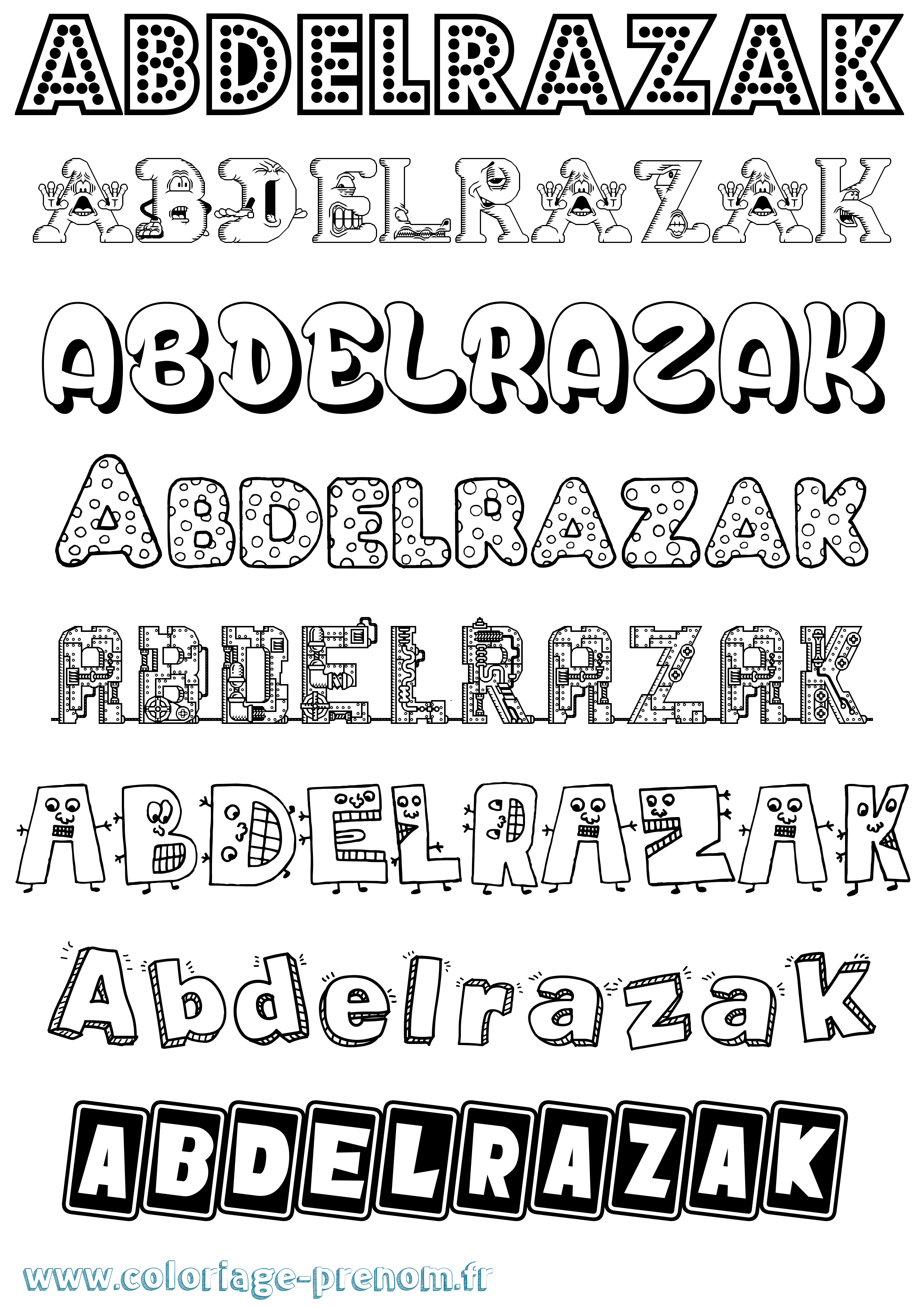 Coloriage Abdelrazak Fun Coloriage prénom Abdelrazak Fun