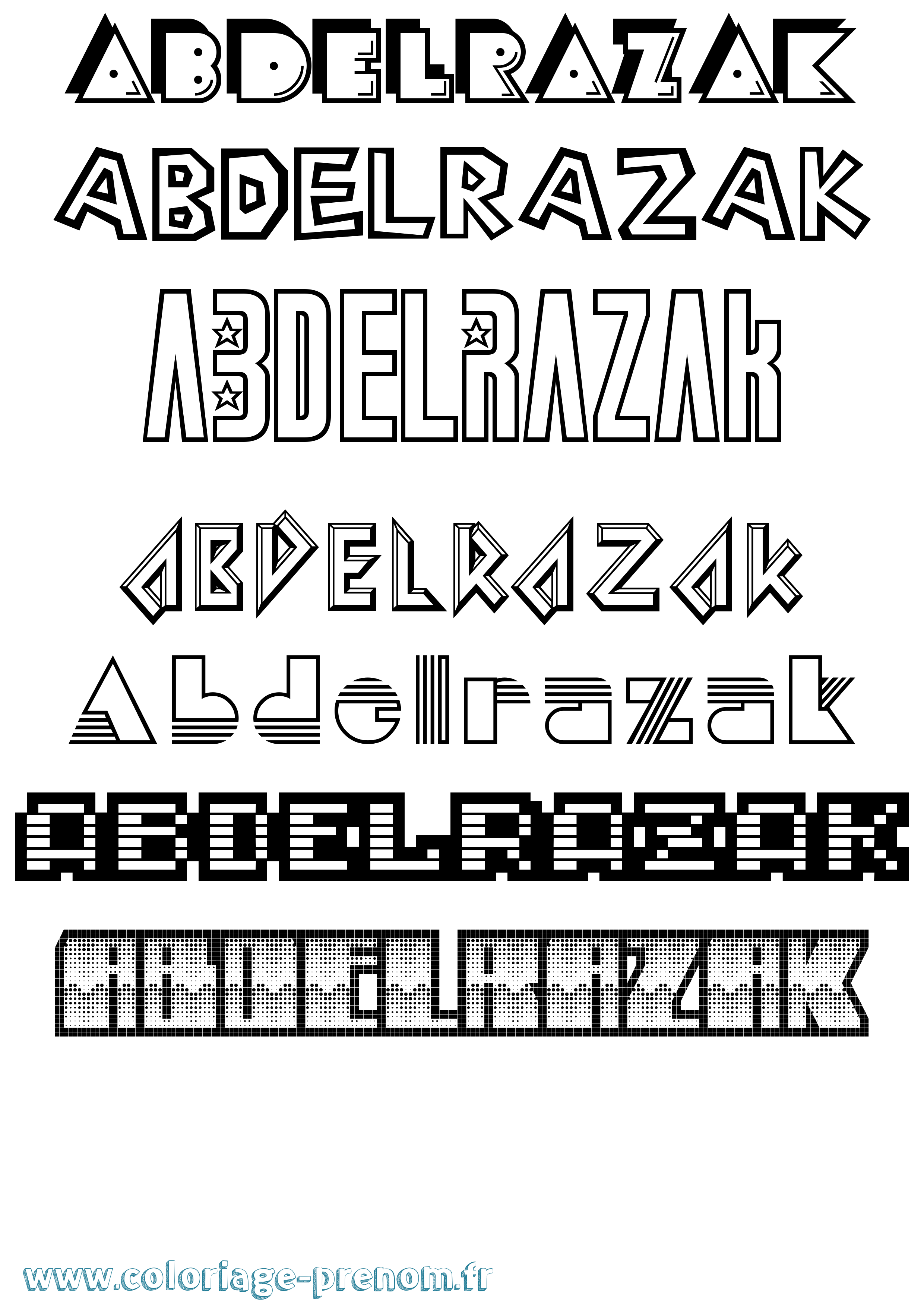 Coloriage Abdelrazak Jeux Vidéos Coloriage prénom Abdelrazak Jeux Vidéos