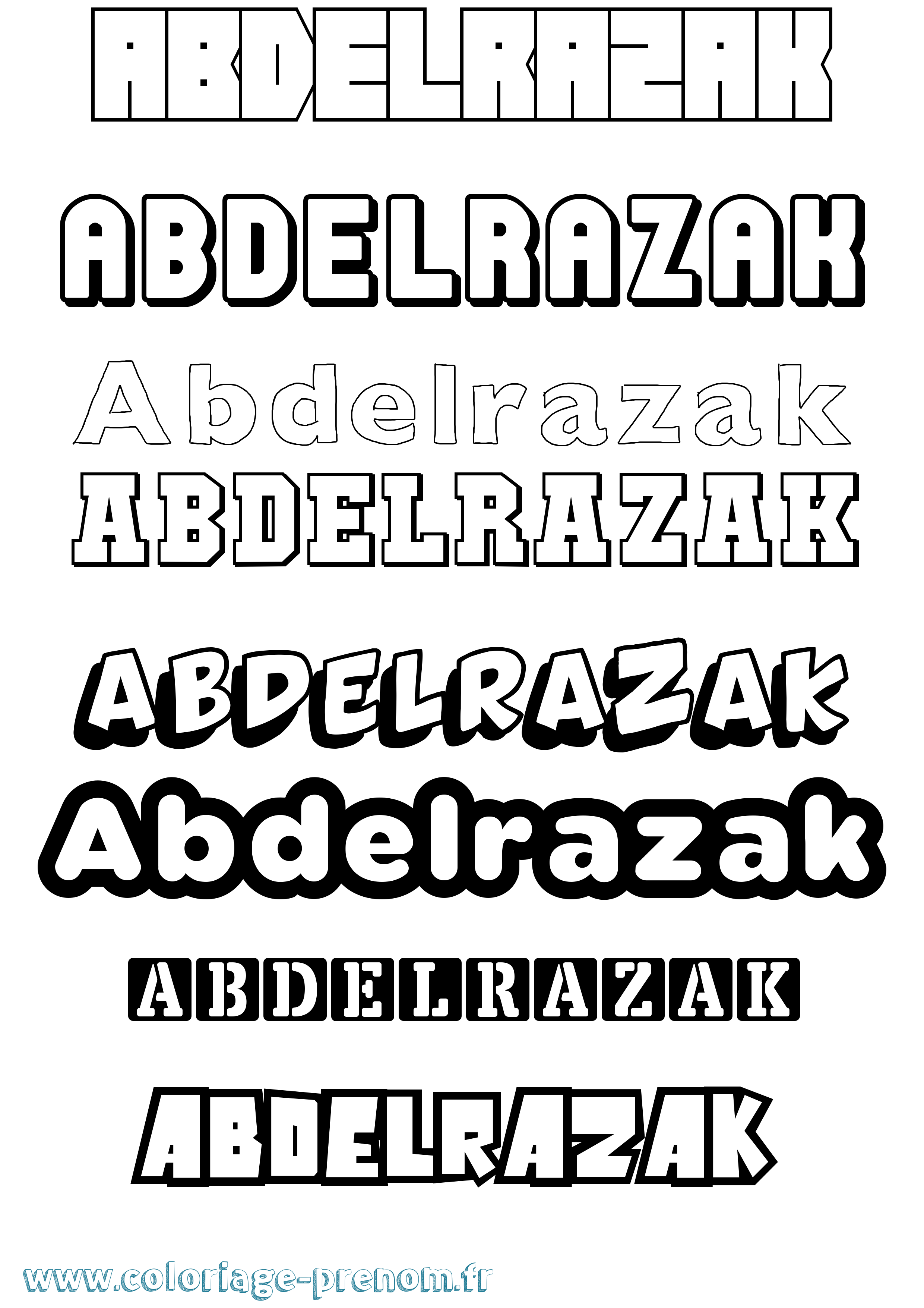Coloriage Abdelrazak Simple Coloriage prénom Abdelrazak Simple