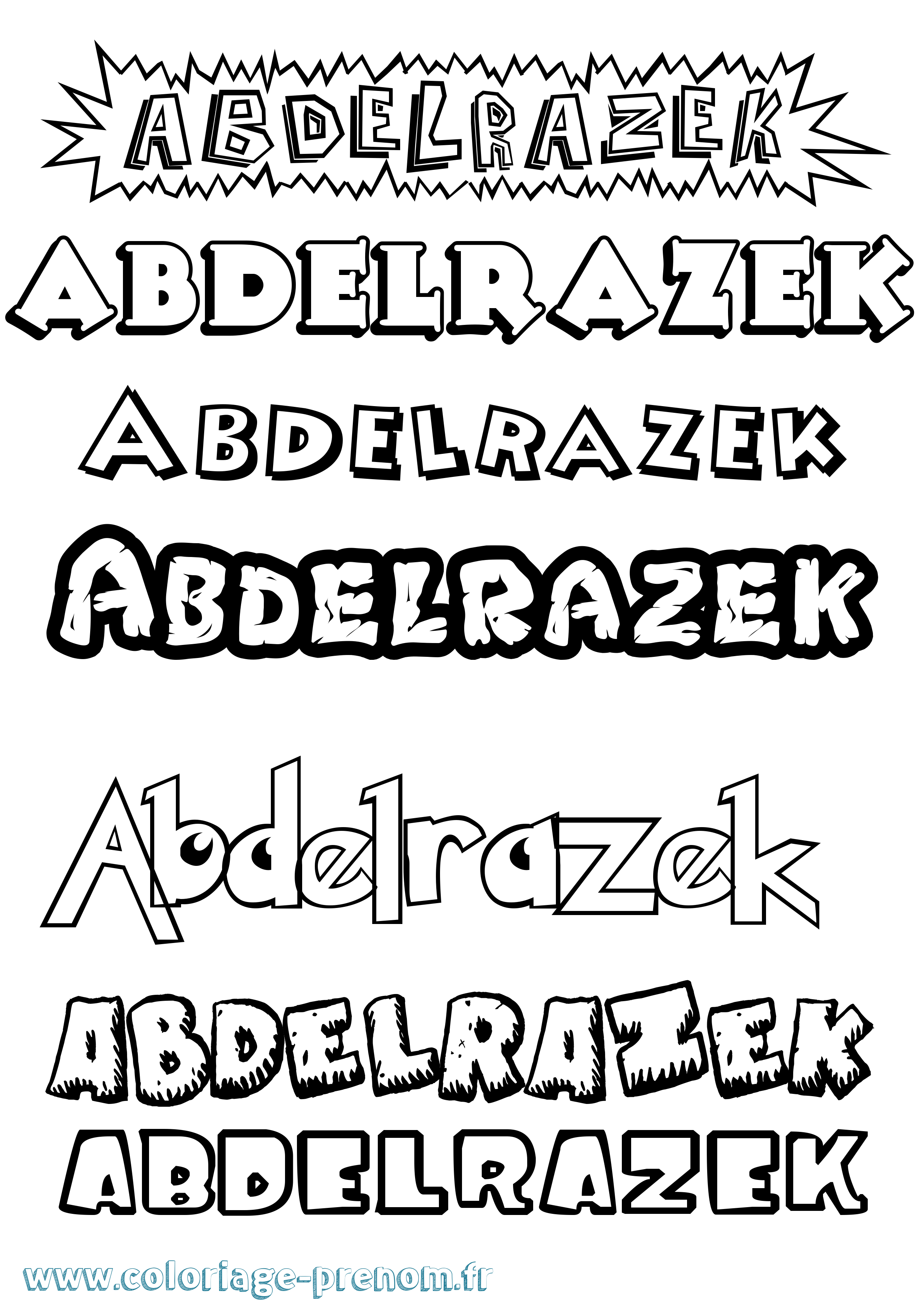 Coloriage prénom Abdelrazek Dessin Animé