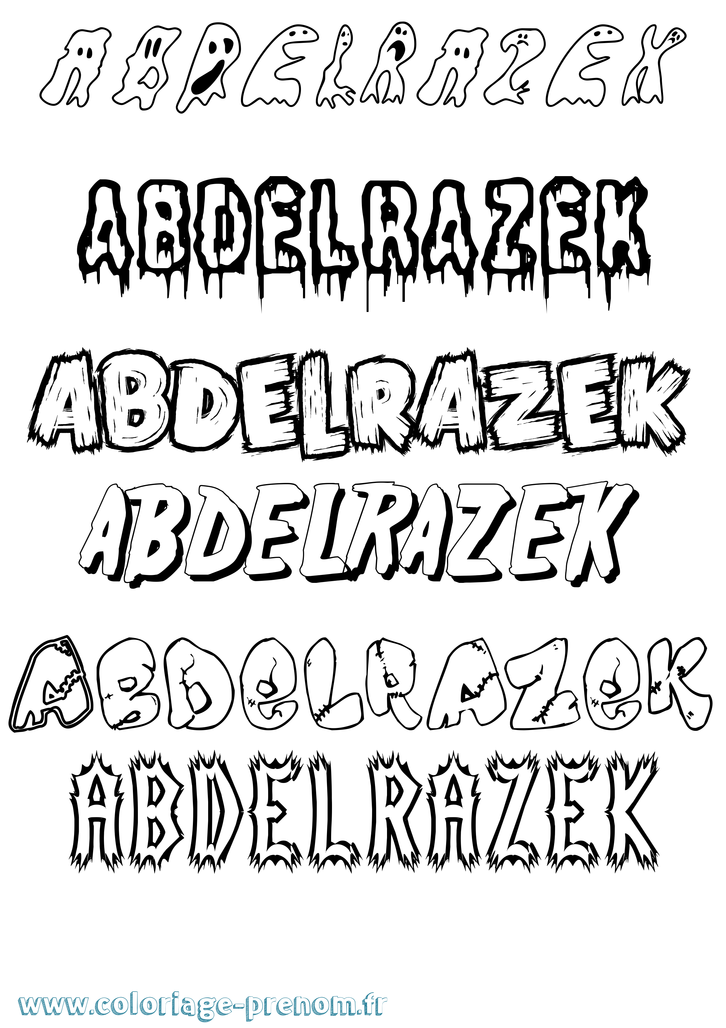 Coloriage prénom Abdelrazek Frisson