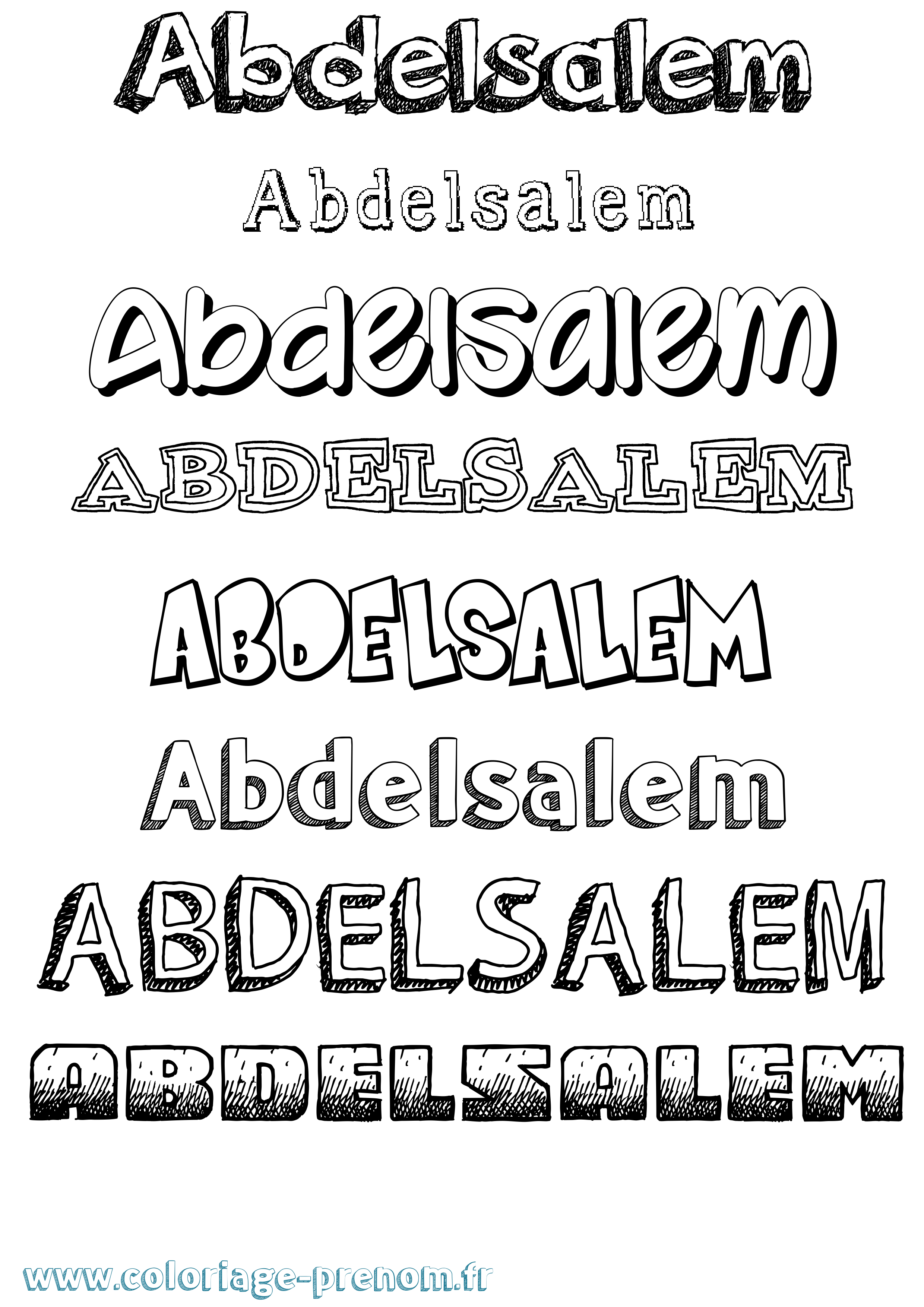Coloriage prénom Abdelsalem Dessiné