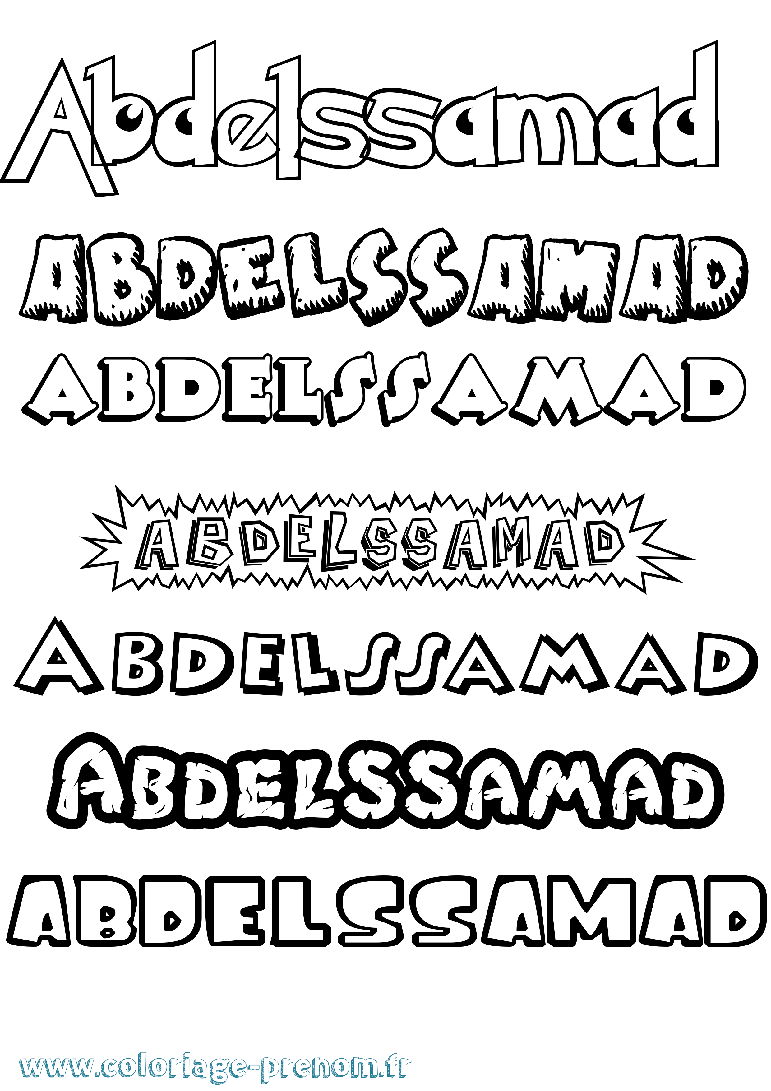 Coloriage prénom Abdelssamad Dessin Animé