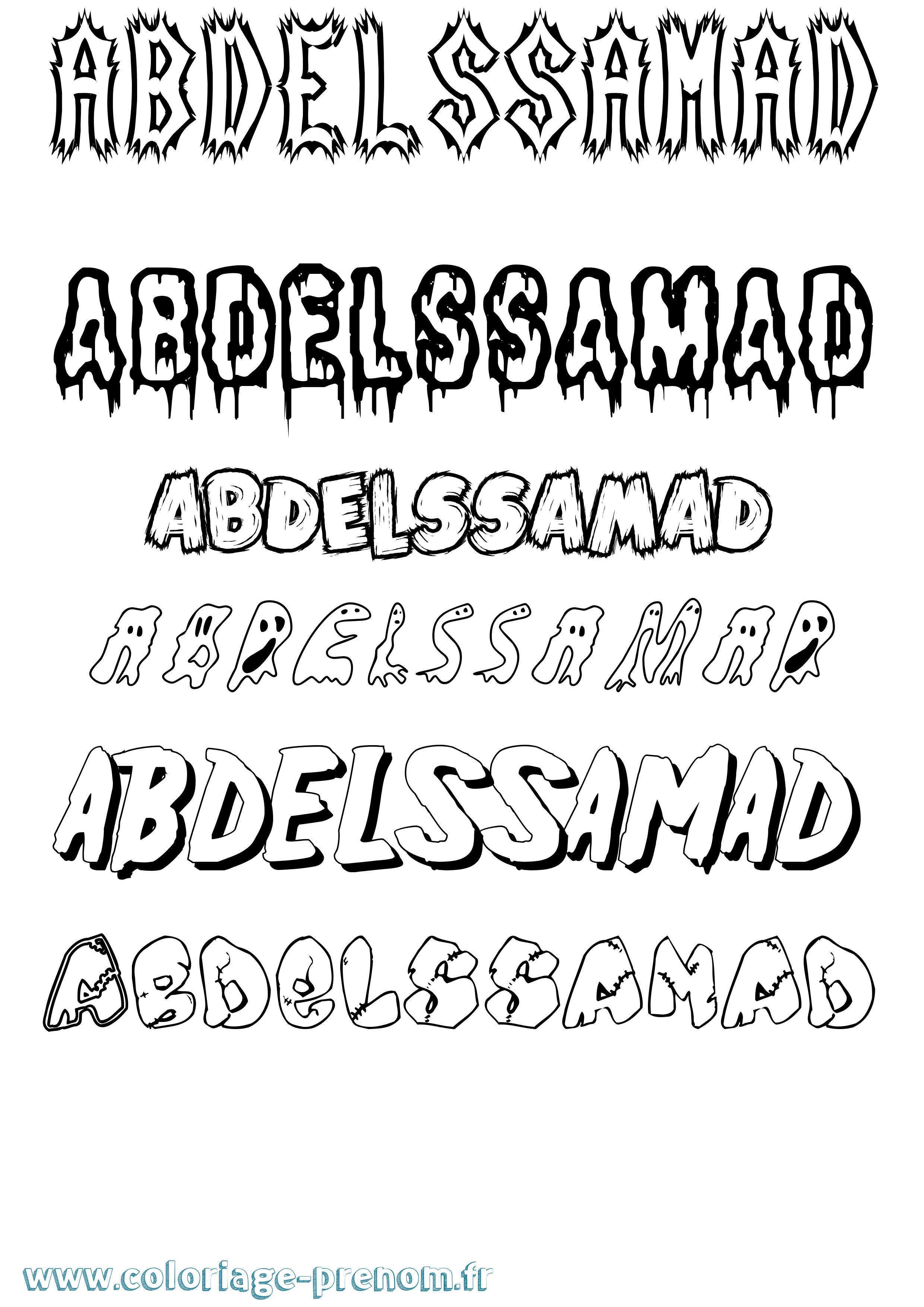 Coloriage prénom Abdelssamad Frisson
