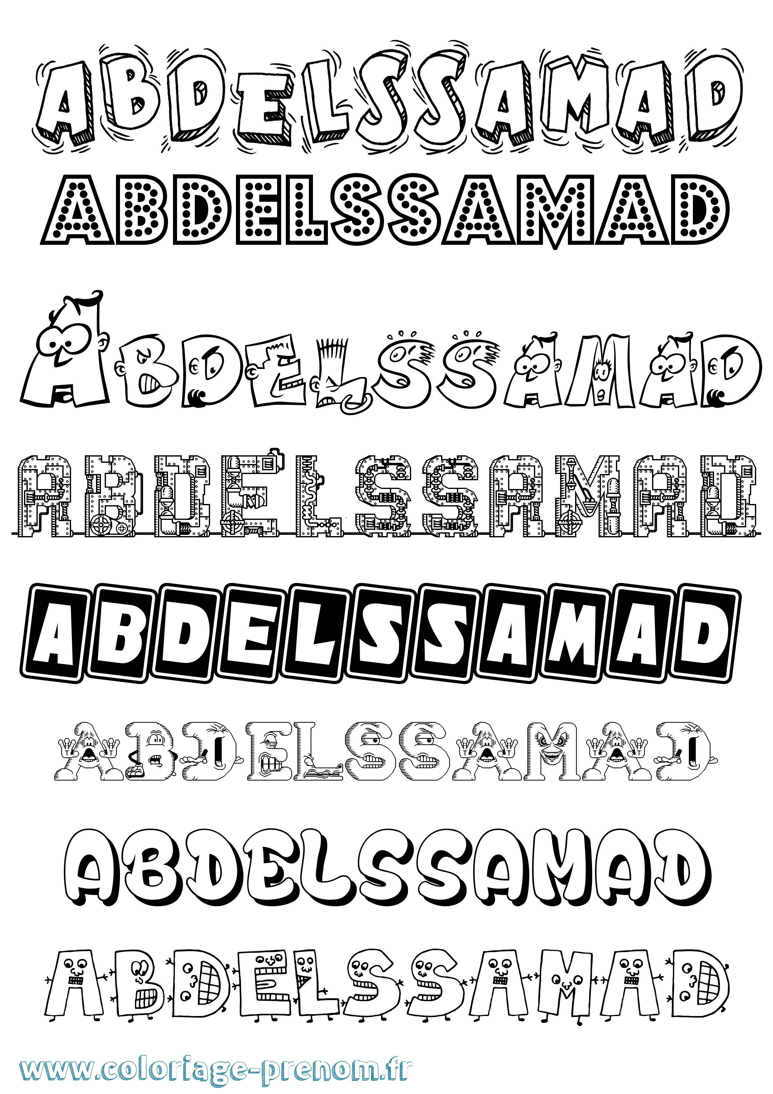 Coloriage prénom Abdelssamad Fun