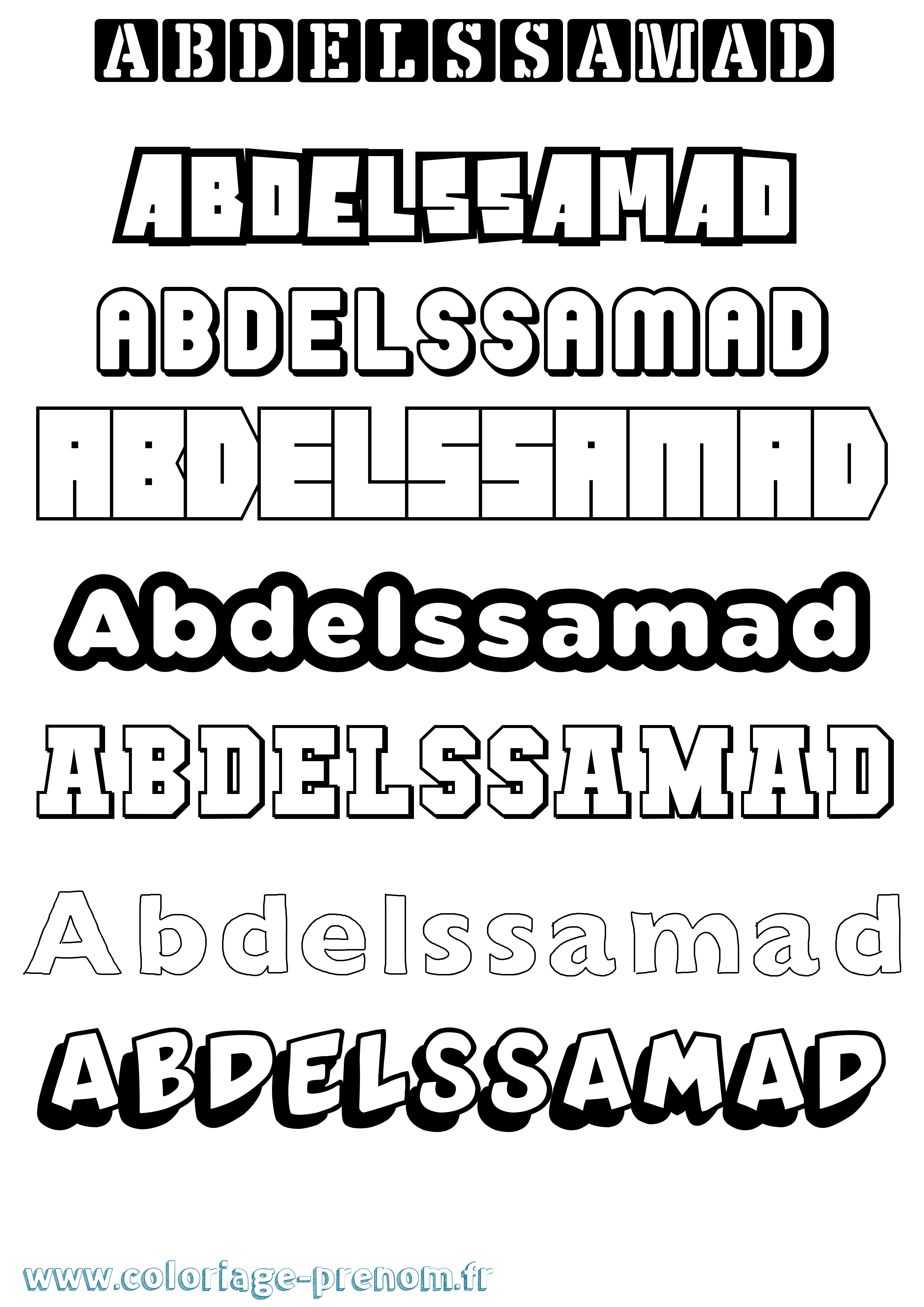 Coloriage prénom Abdelssamad Simple
