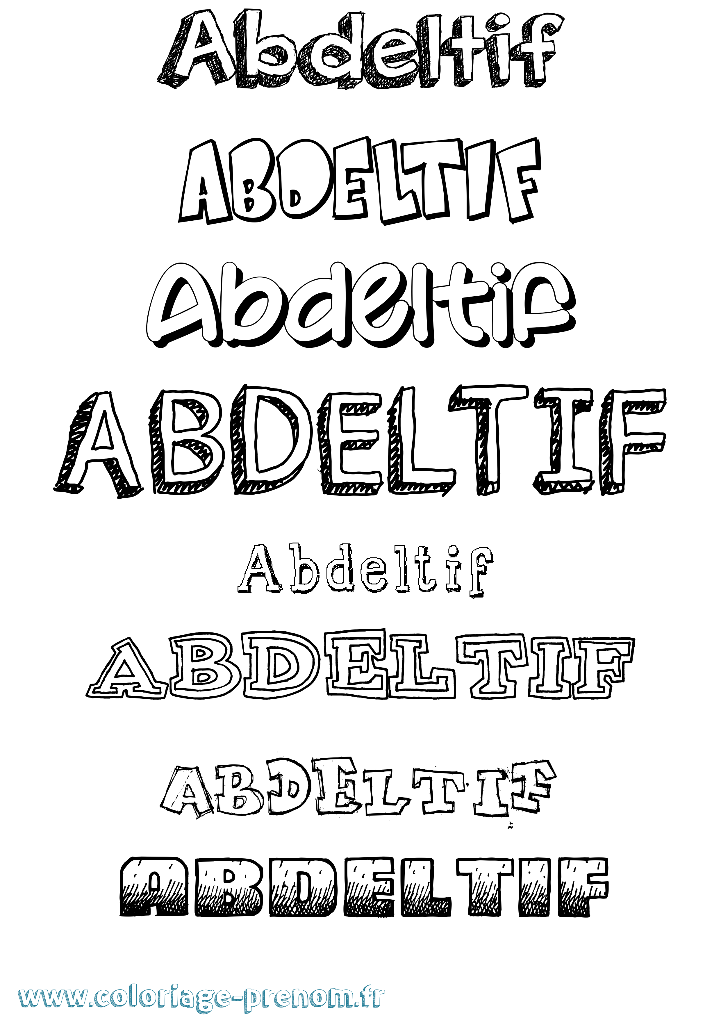 Coloriage Abdeltif Dessiné Coloriage prénom Abdeltif Dessiné