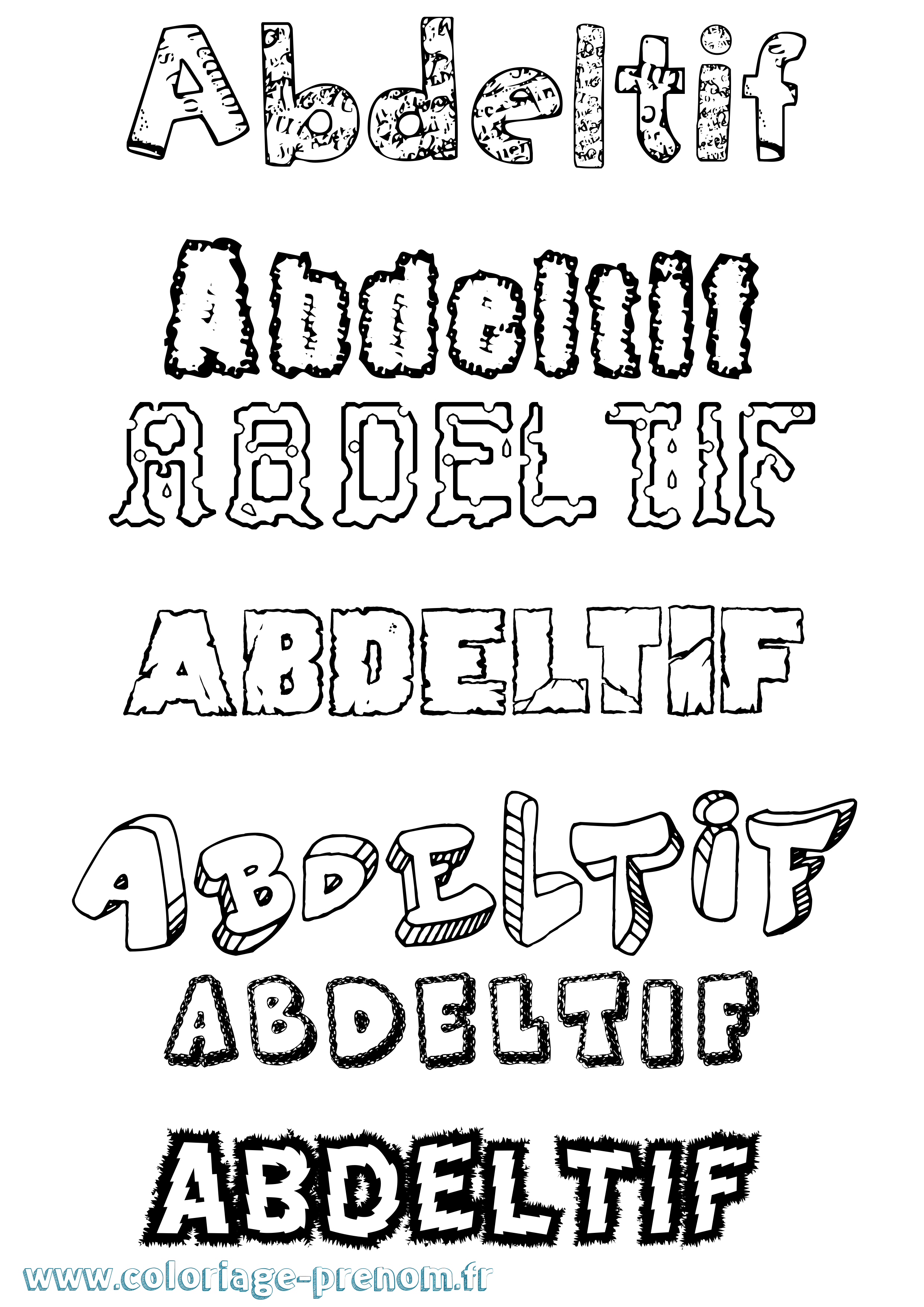 Coloriage Abdeltif Destructuré Coloriage prénom Abdeltif Destructuré