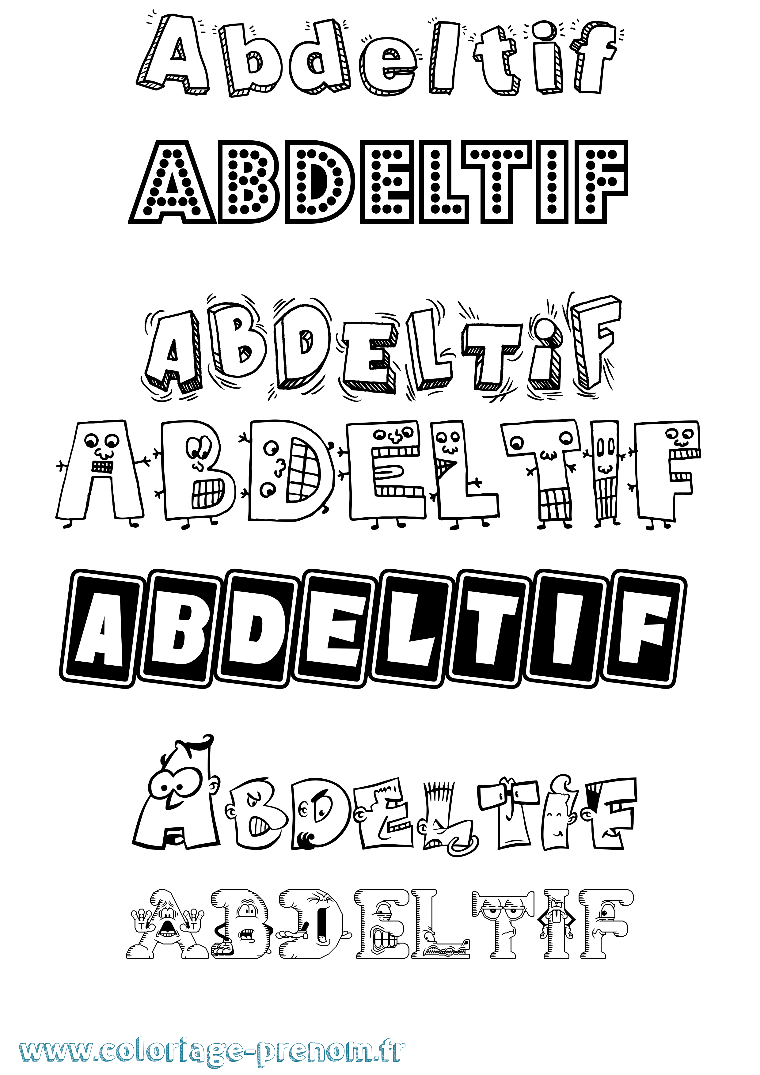 Coloriage Abdeltif Fun Coloriage prénom Abdeltif Fun