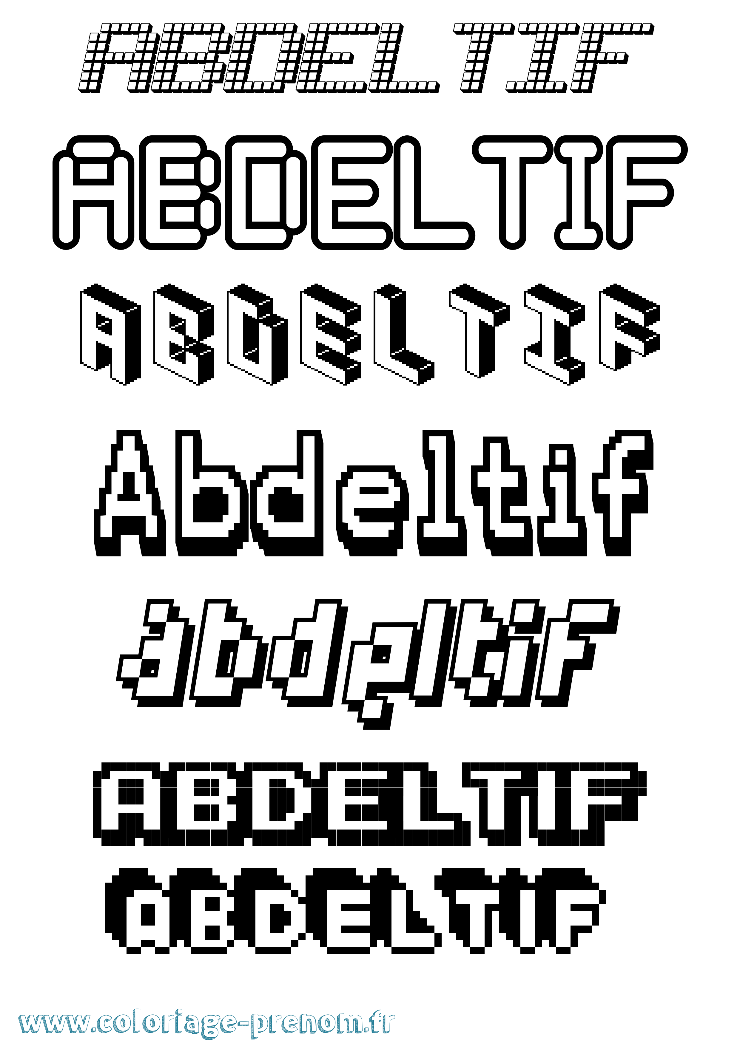 Coloriage Abdeltif Pixel Coloriage prénom Abdeltif Pixel