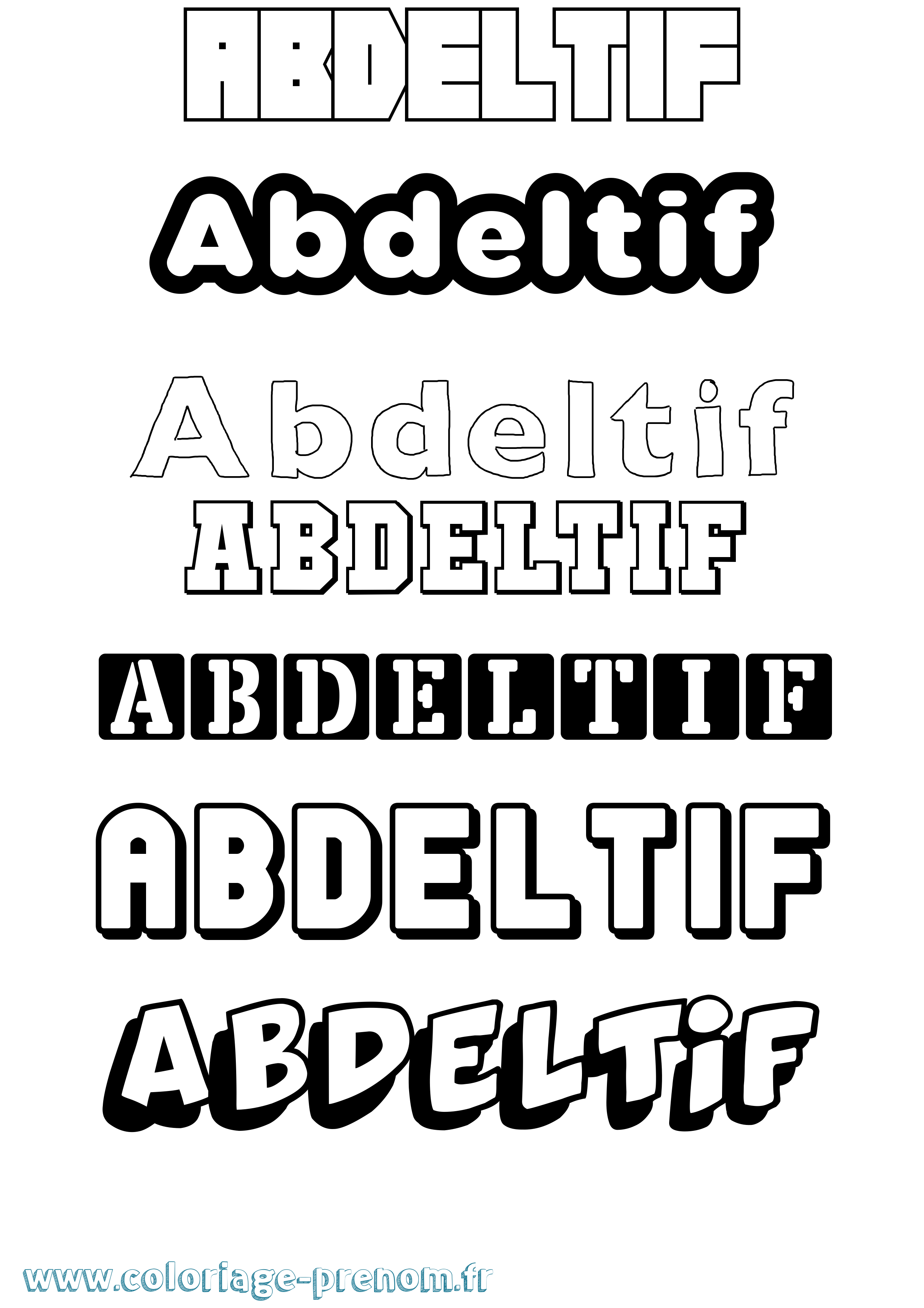 Coloriage Abdeltif Simple Coloriage prénom Abdeltif Simple