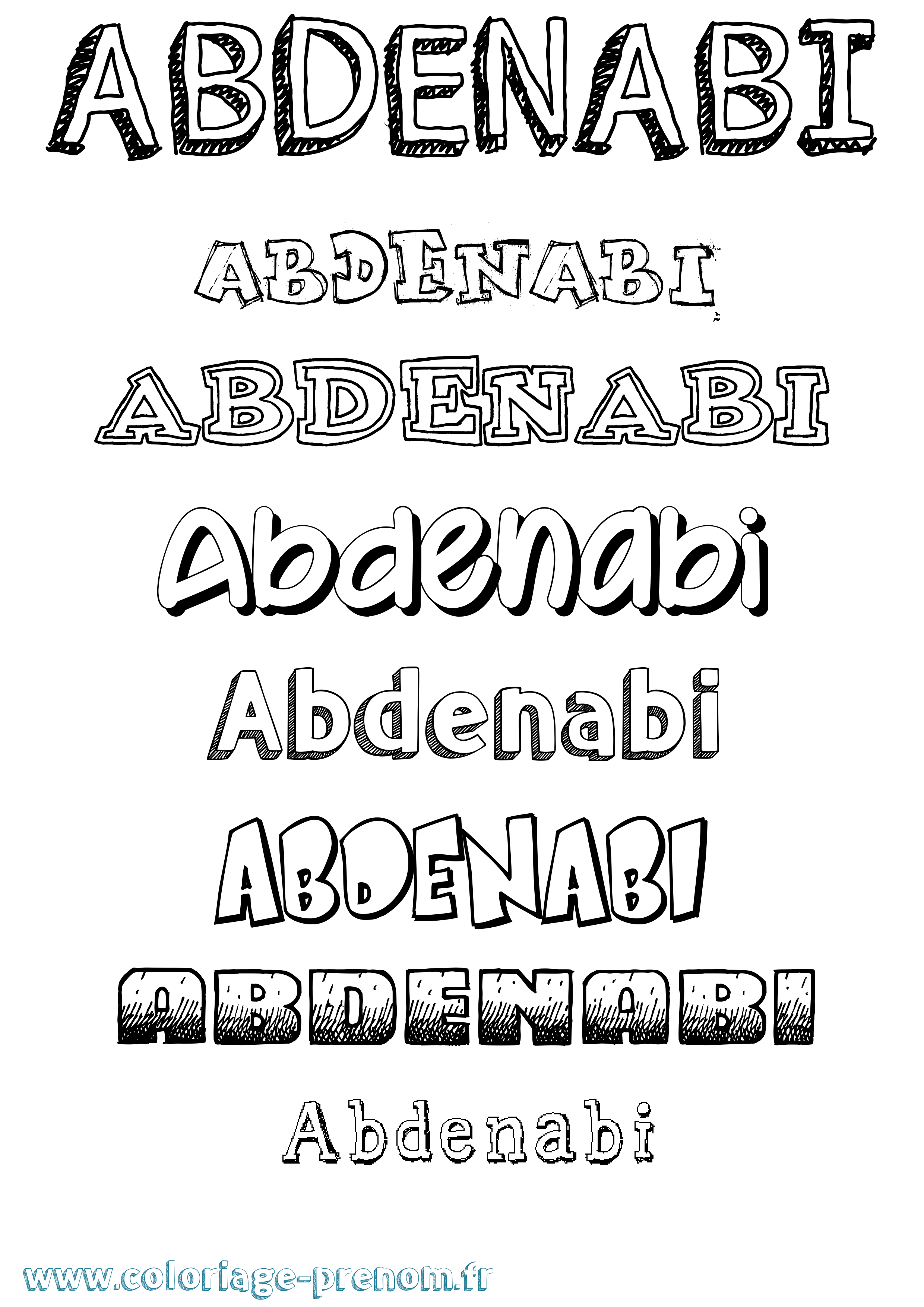 Coloriage prénom Abdenabi Dessiné