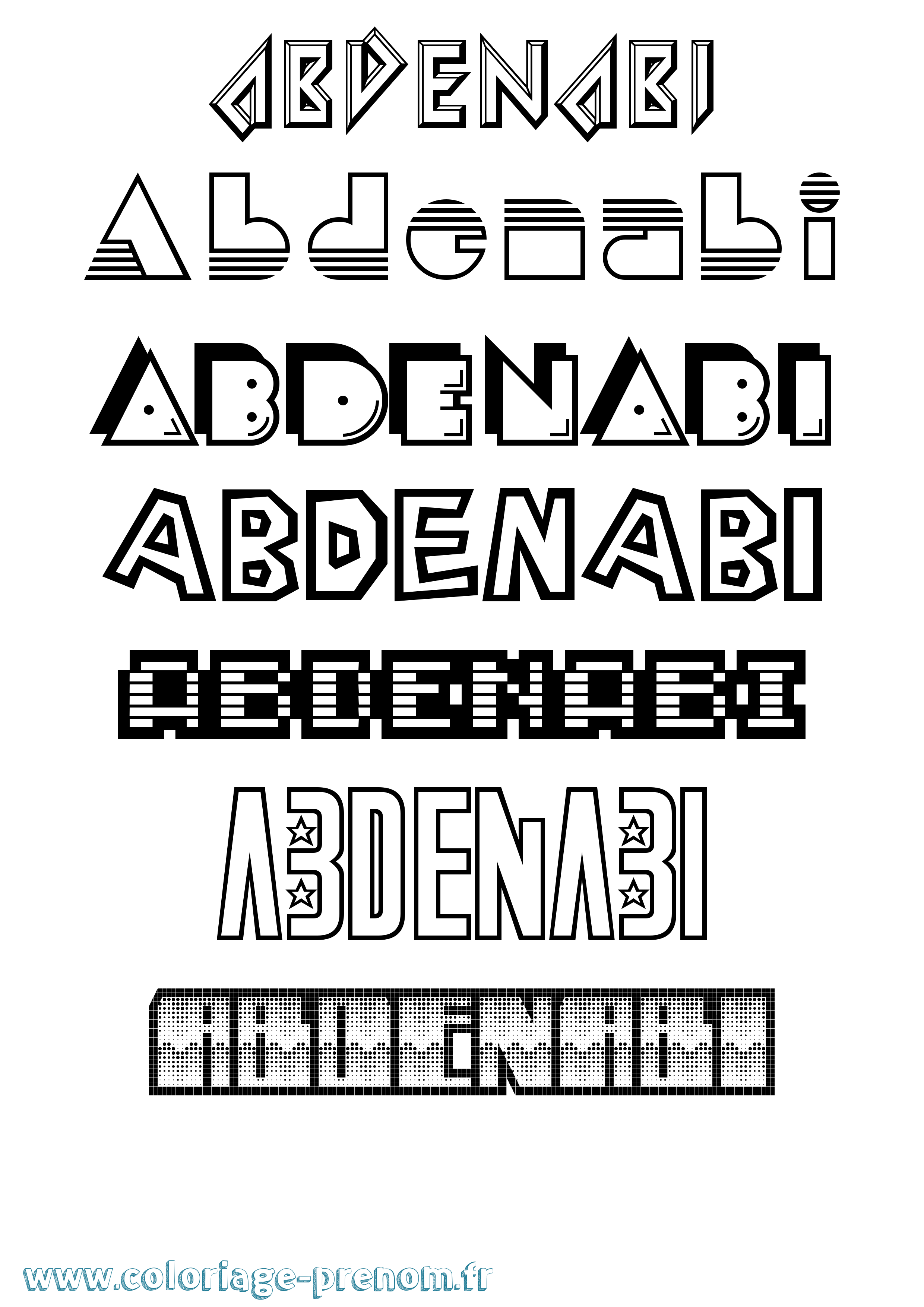 Coloriage prénom Abdenabi Jeux Vidéos