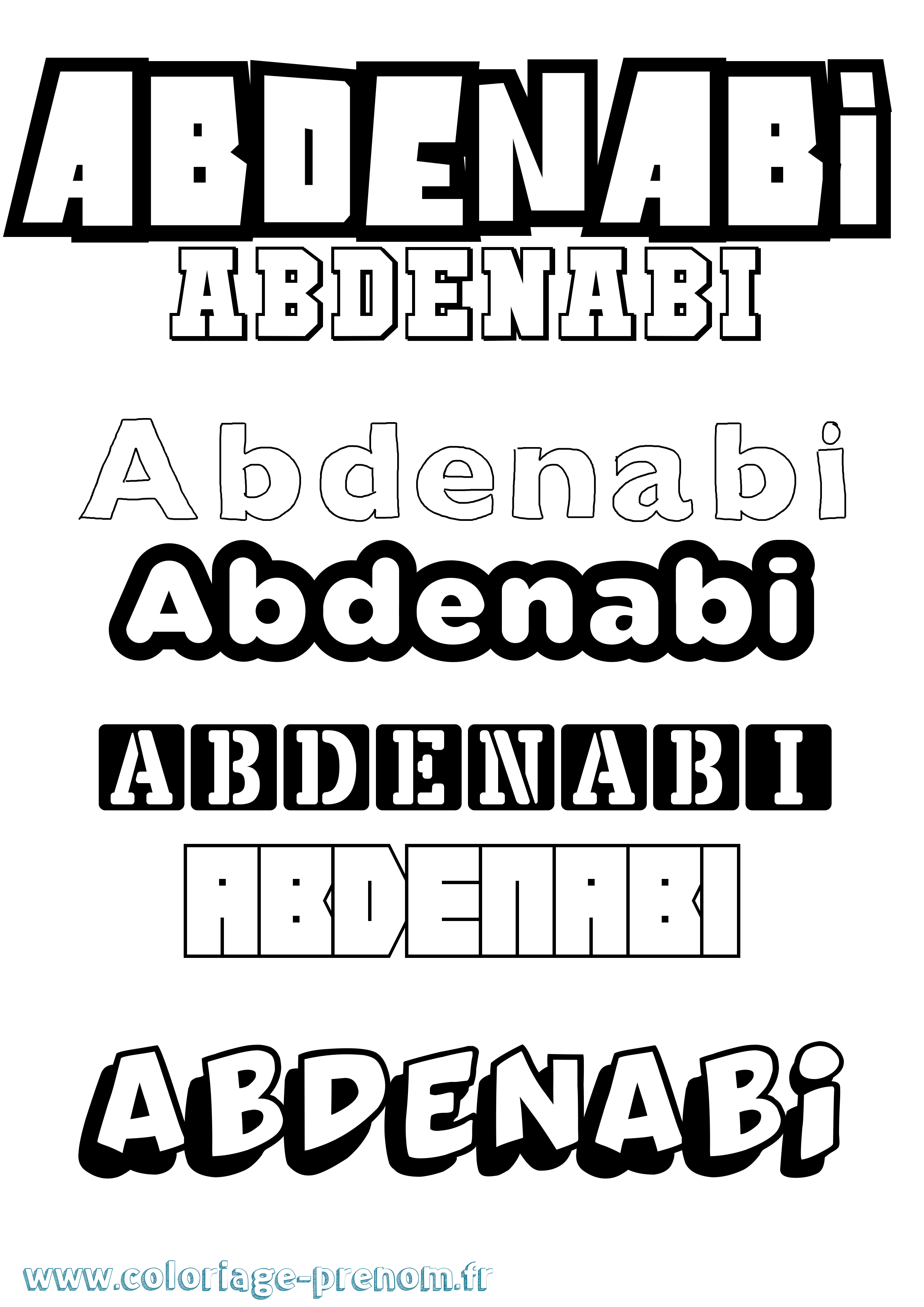 Coloriage prénom Abdenabi Simple