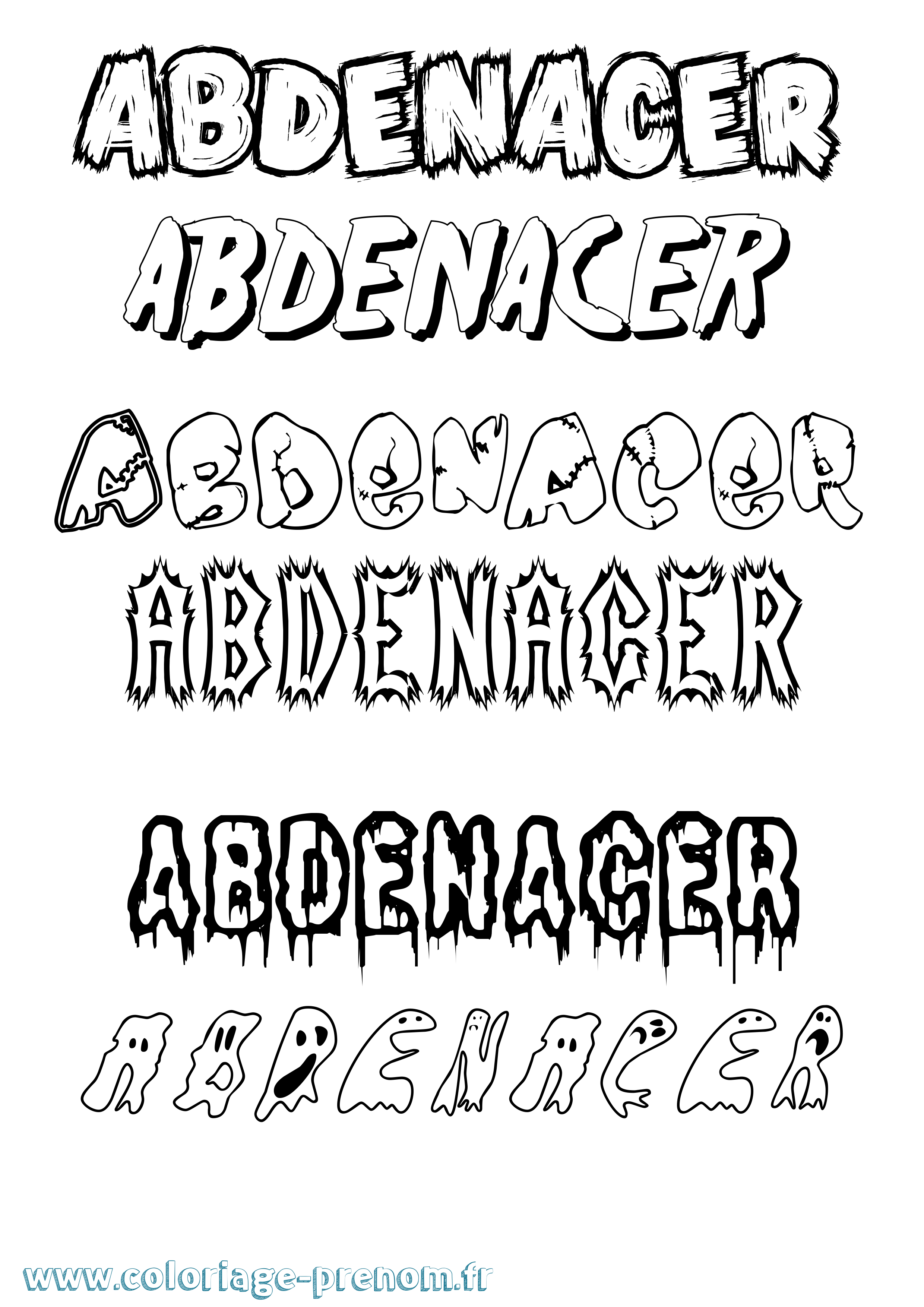 Coloriage Abdenacer Frisson Coloriage prénom Abdenacer Frisson