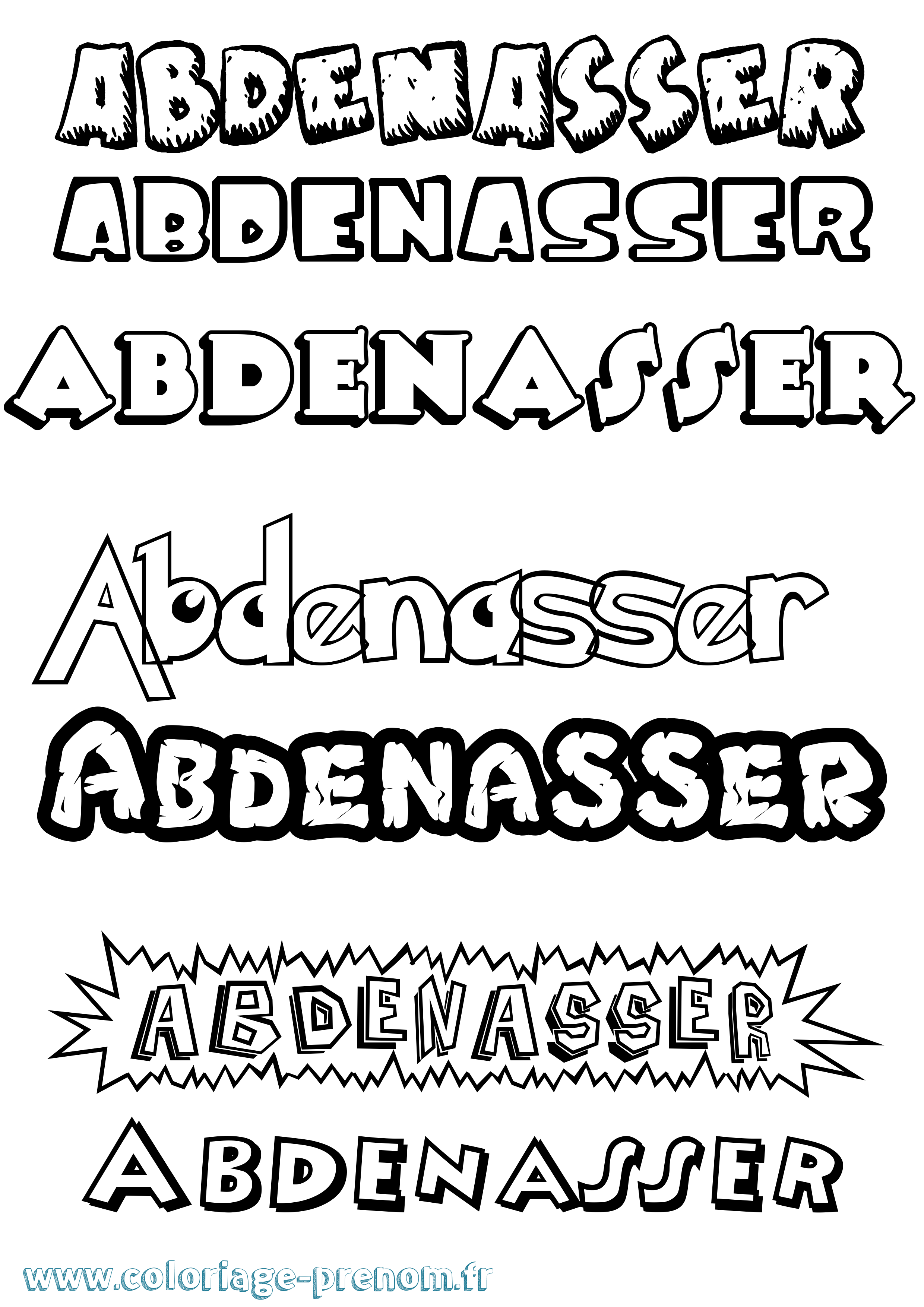 Coloriage prénom Abdenasser Dessin Animé