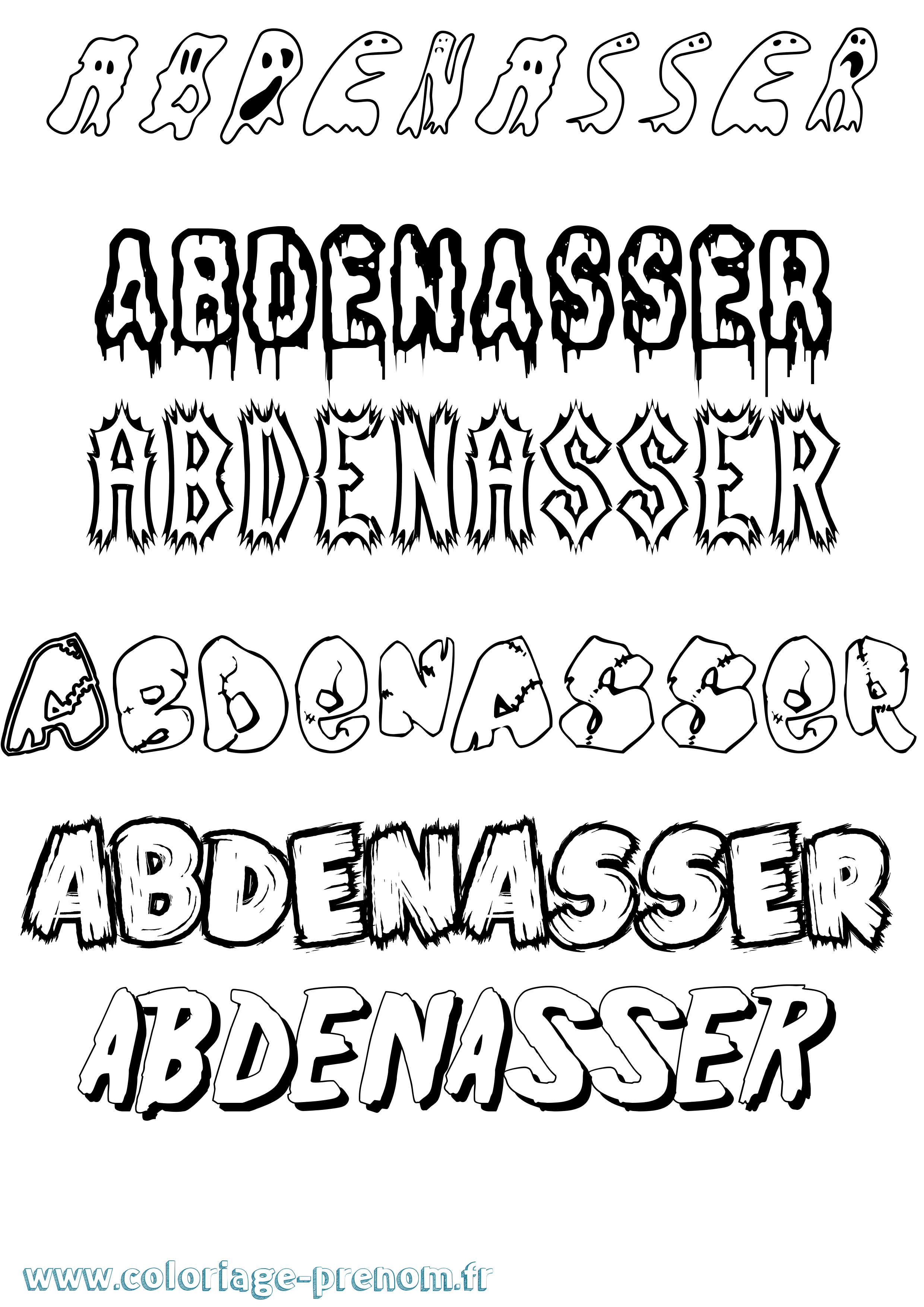 Coloriage prénom Abdenasser Frisson