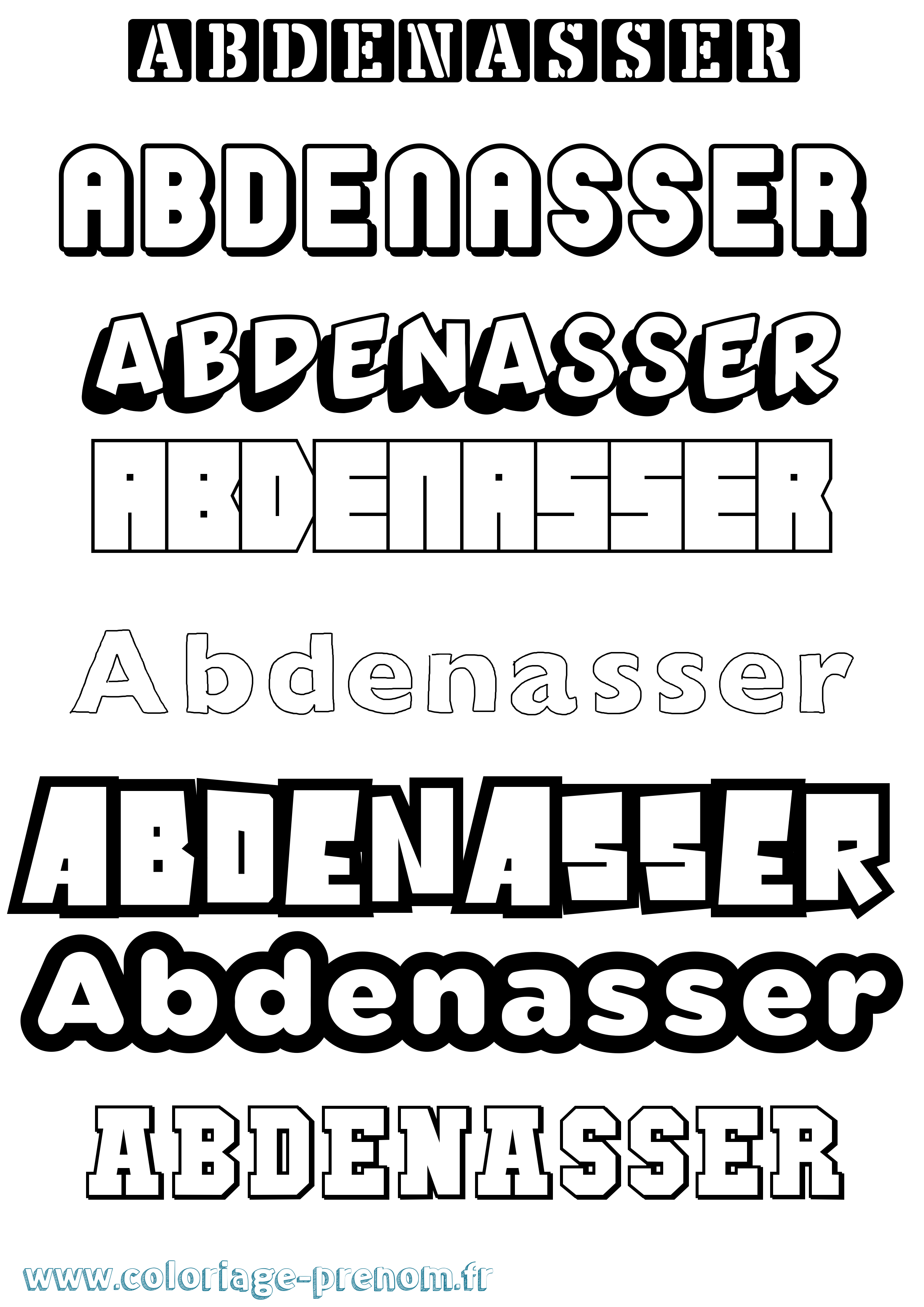 Coloriage prénom Abdenasser Simple
