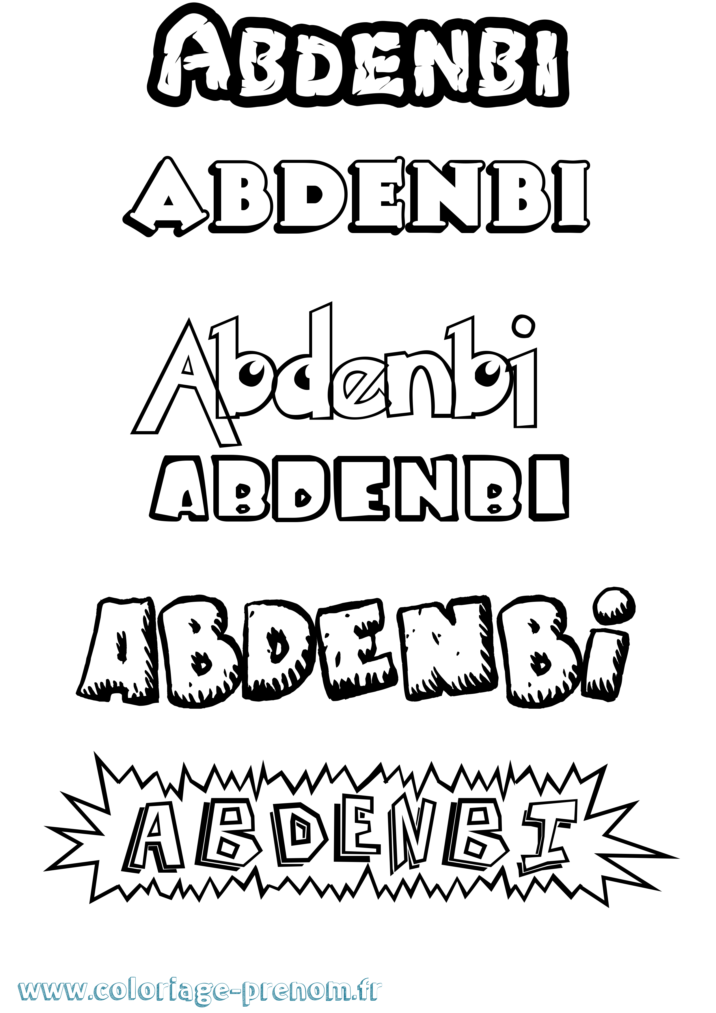 Coloriage prénom Abdenbi Dessin Animé
