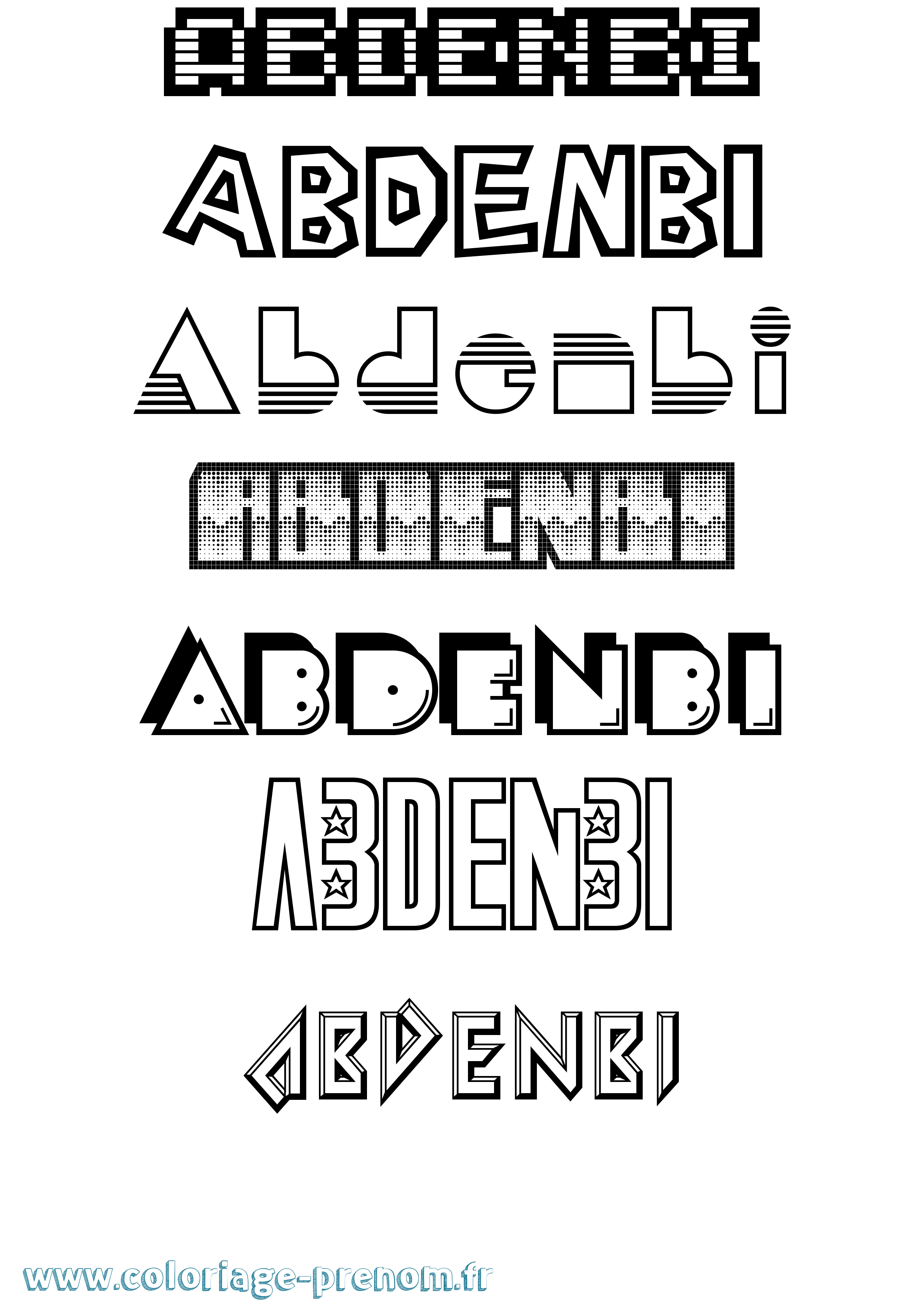 Coloriage prénom Abdenbi Jeux Vidéos