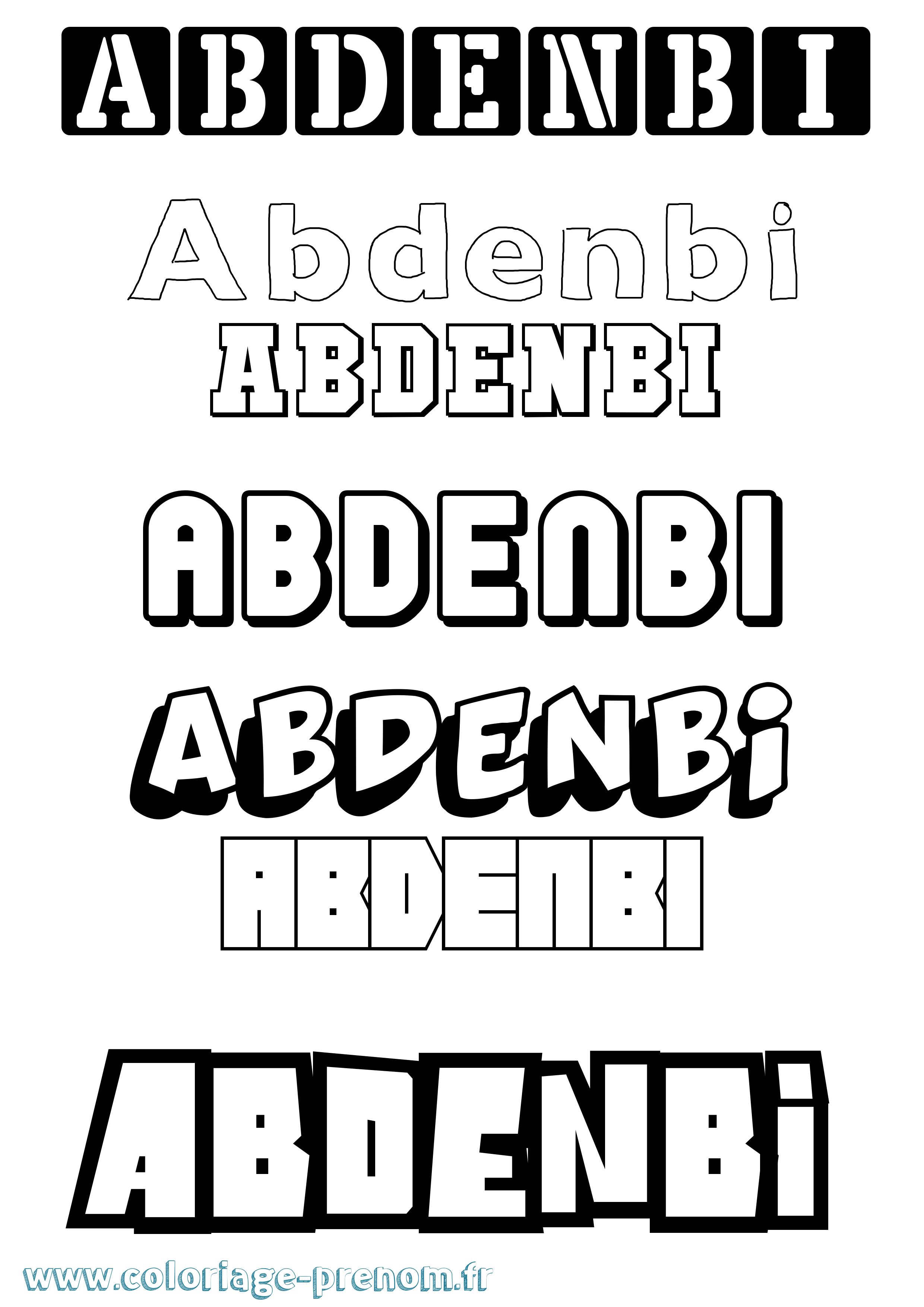 Coloriage prénom Abdenbi Simple