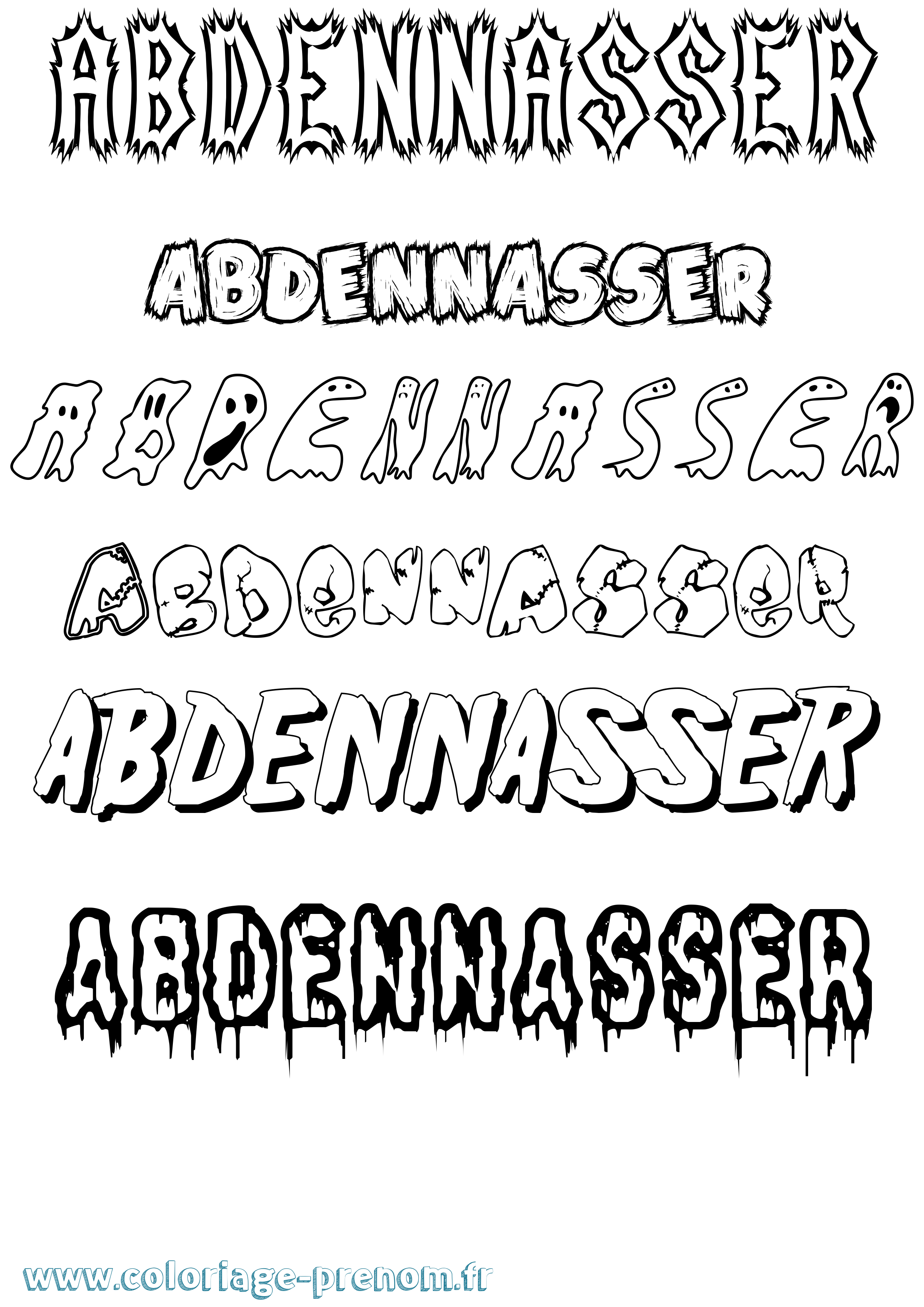 Coloriage prénom Abdennasser Frisson