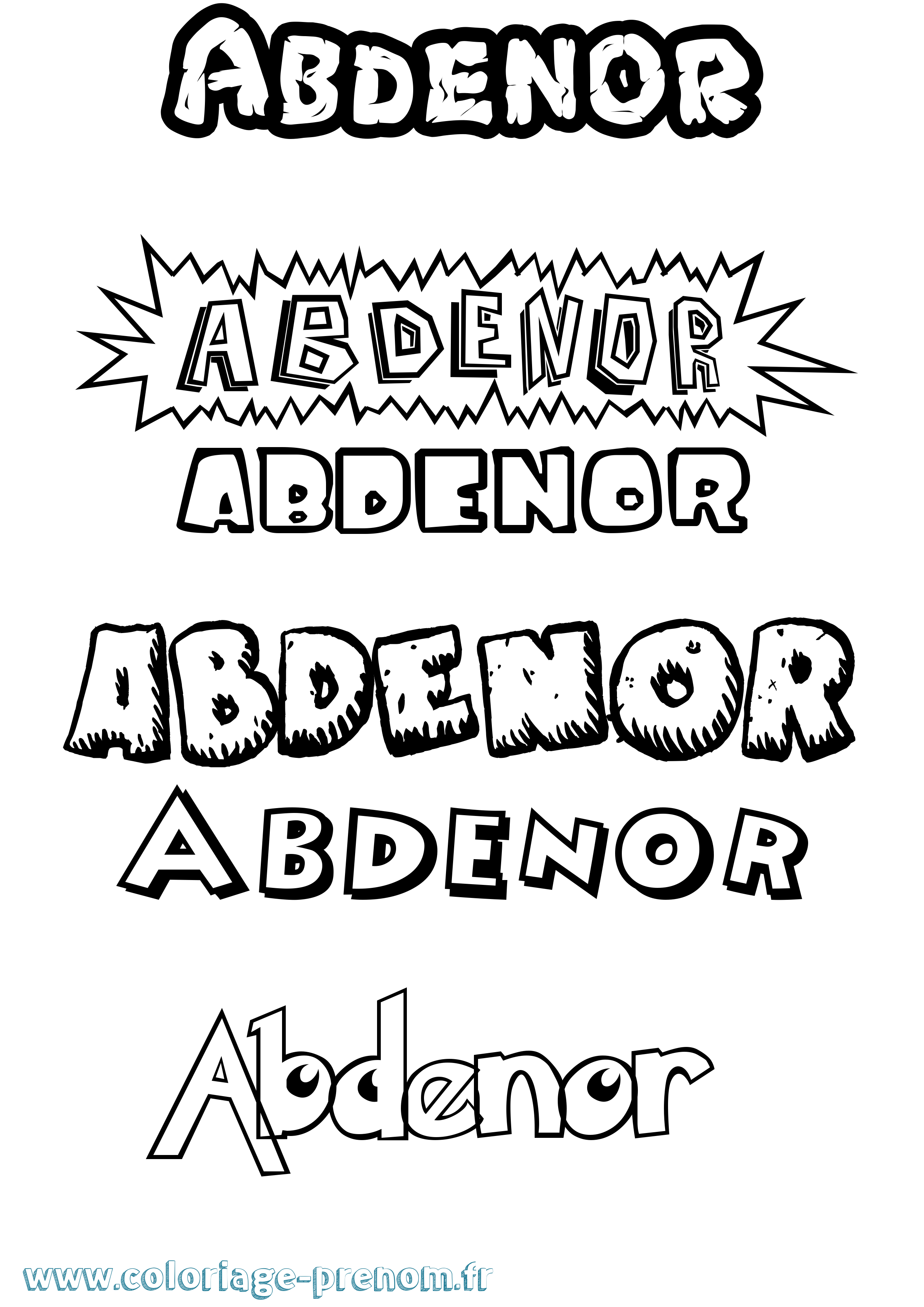 Coloriage Abdenor Dessin Animé Coloriage prénom Abdenor Dessin Animé